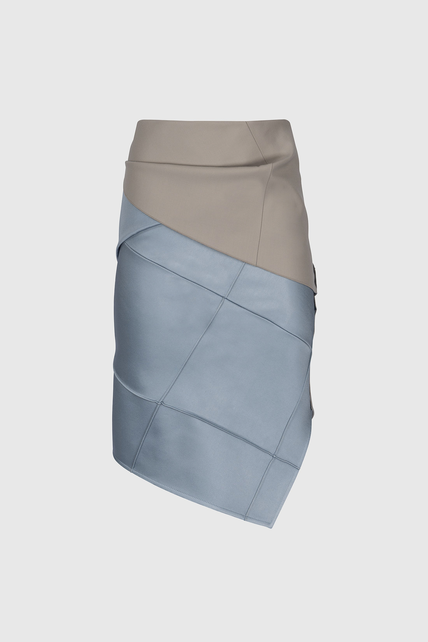 Folded Crease Skirt In Light Blue