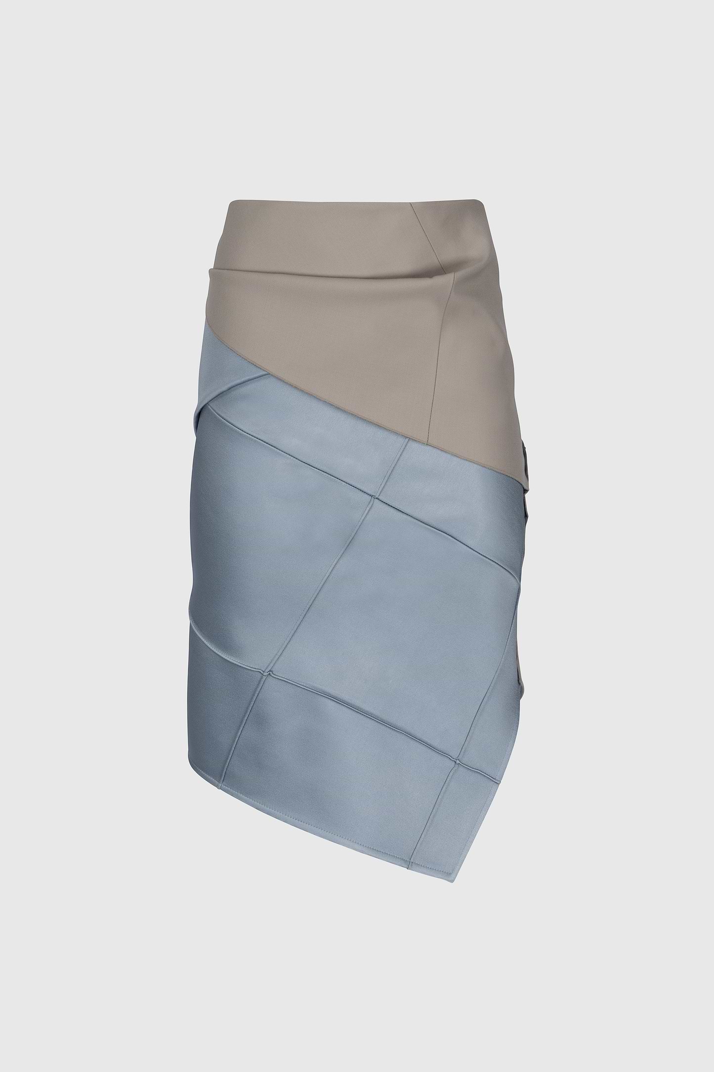 Folded Crease Skirt In Light Blue