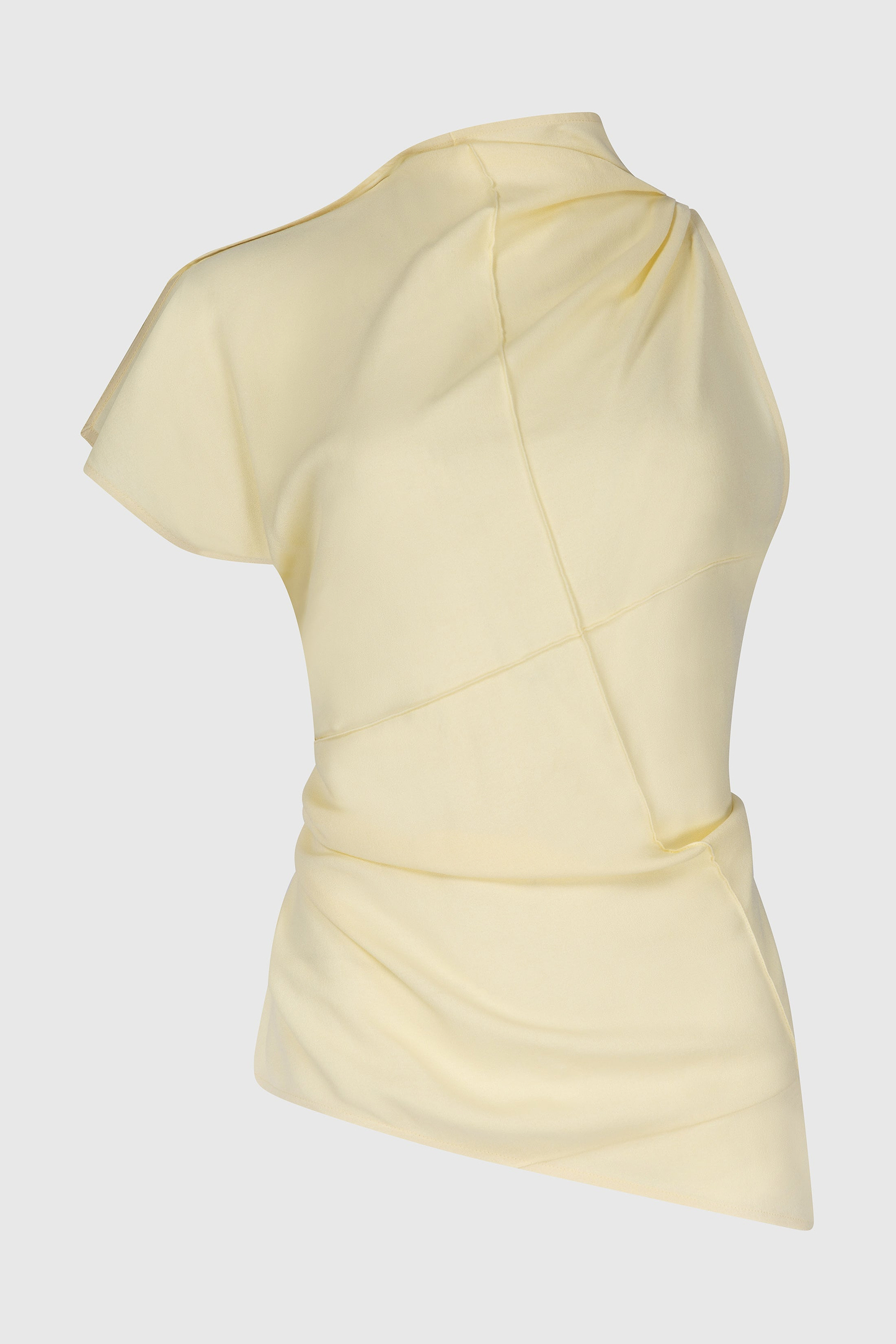 Crease Detail Top In Yellow