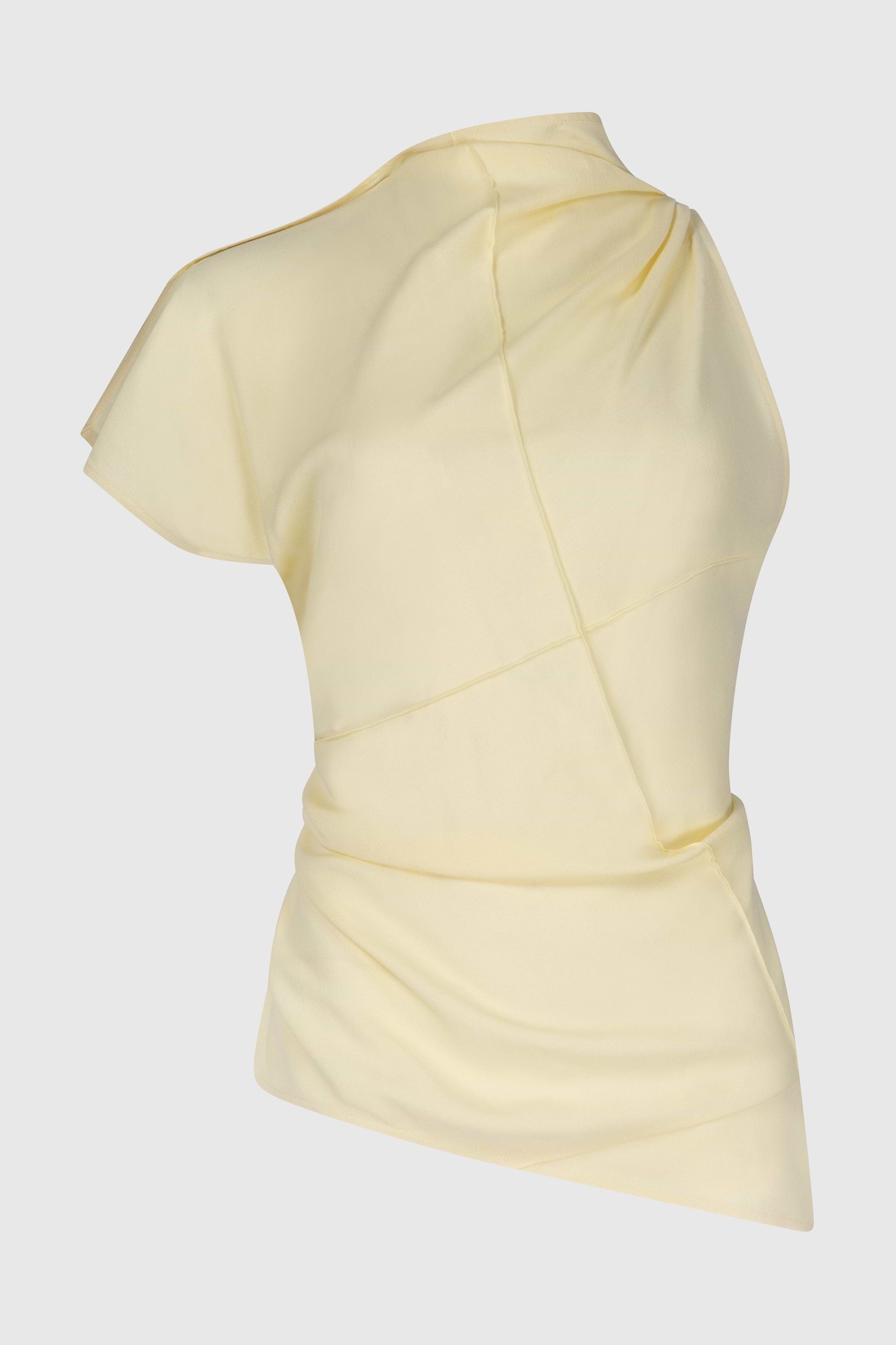 Crease Detail Top In Yellow