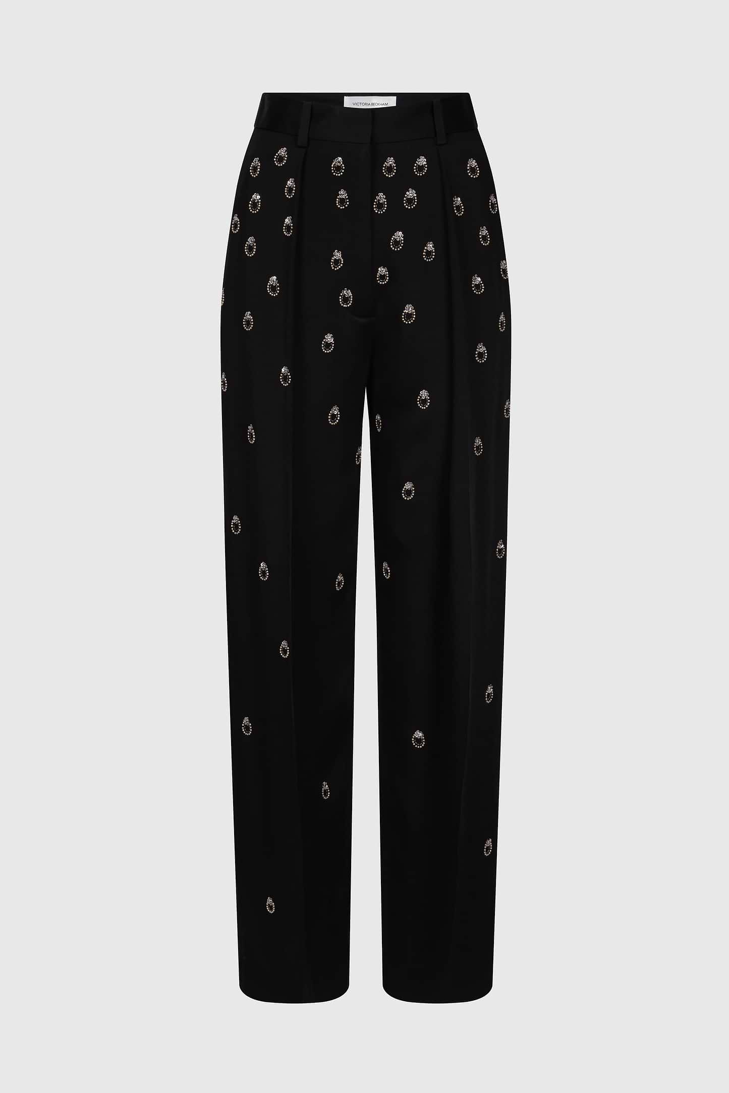 Embroidered Cecilia Trouser In Black