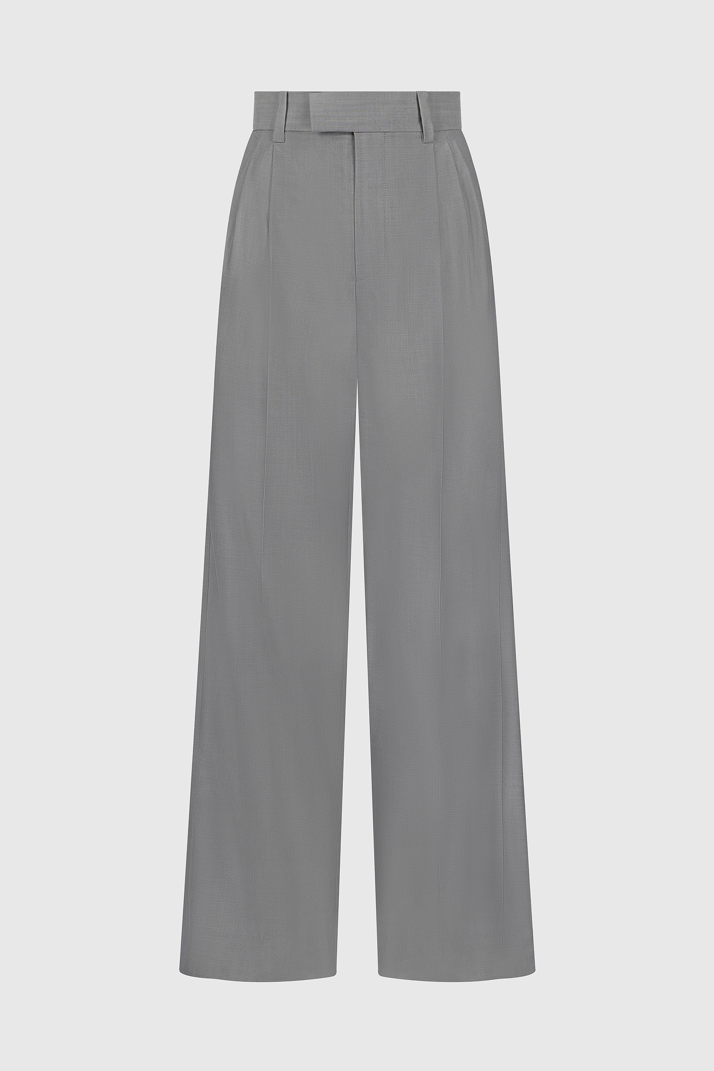 Pleated Trouser In Light Grey