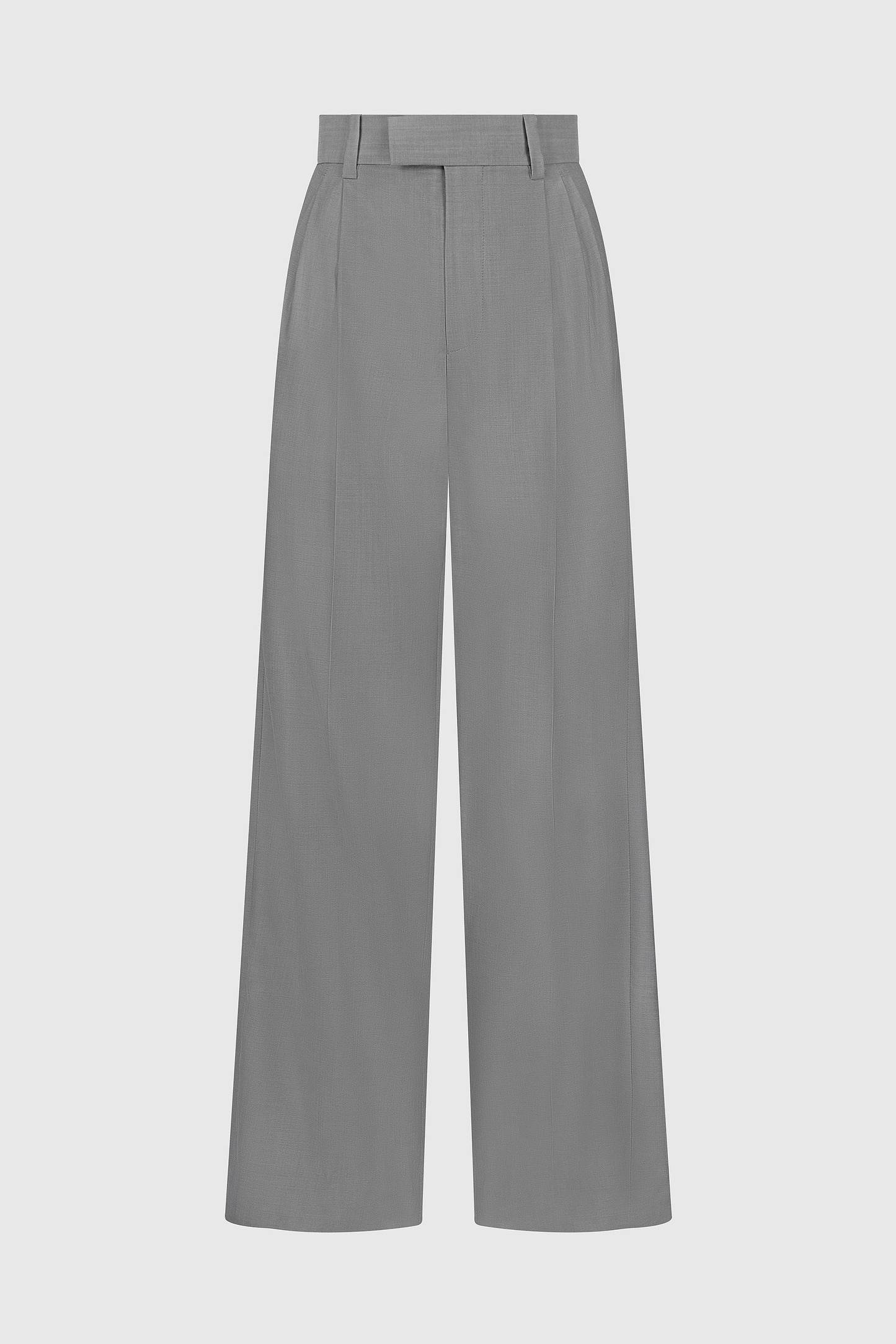 Pleated Trouser In Light Grey