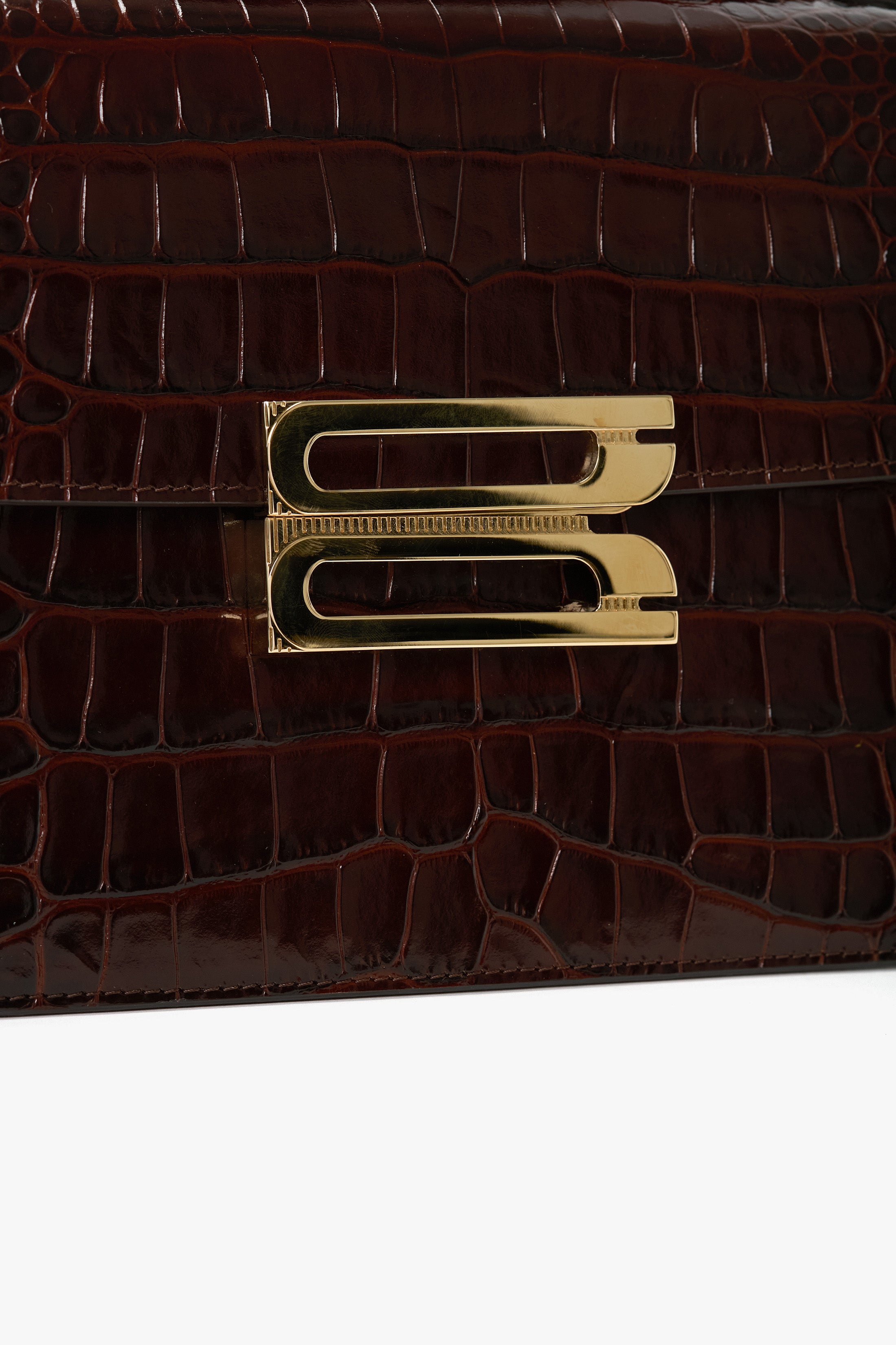 Dorian Bag Espresso Croc Embossed Leather