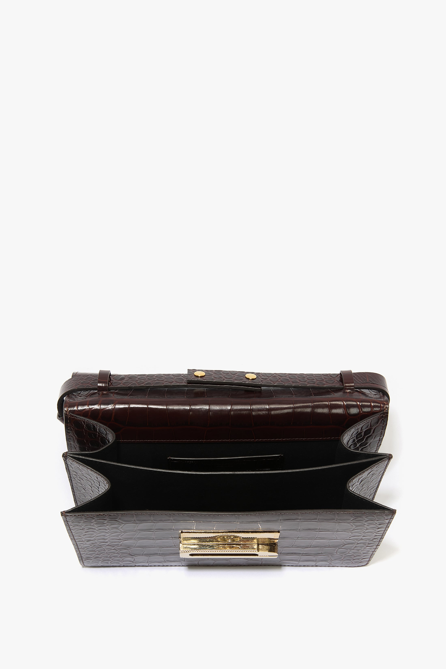Dorian Bag Espresso Croc Embossed Leather