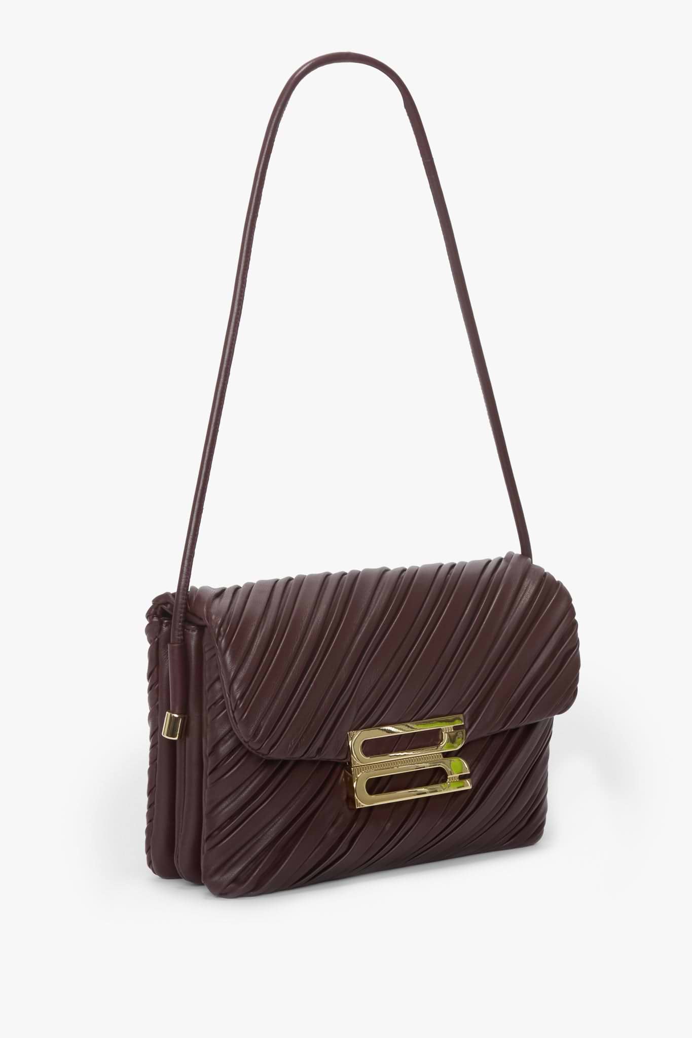 Soft Dorian Bag Burgundy Pleated Nappa