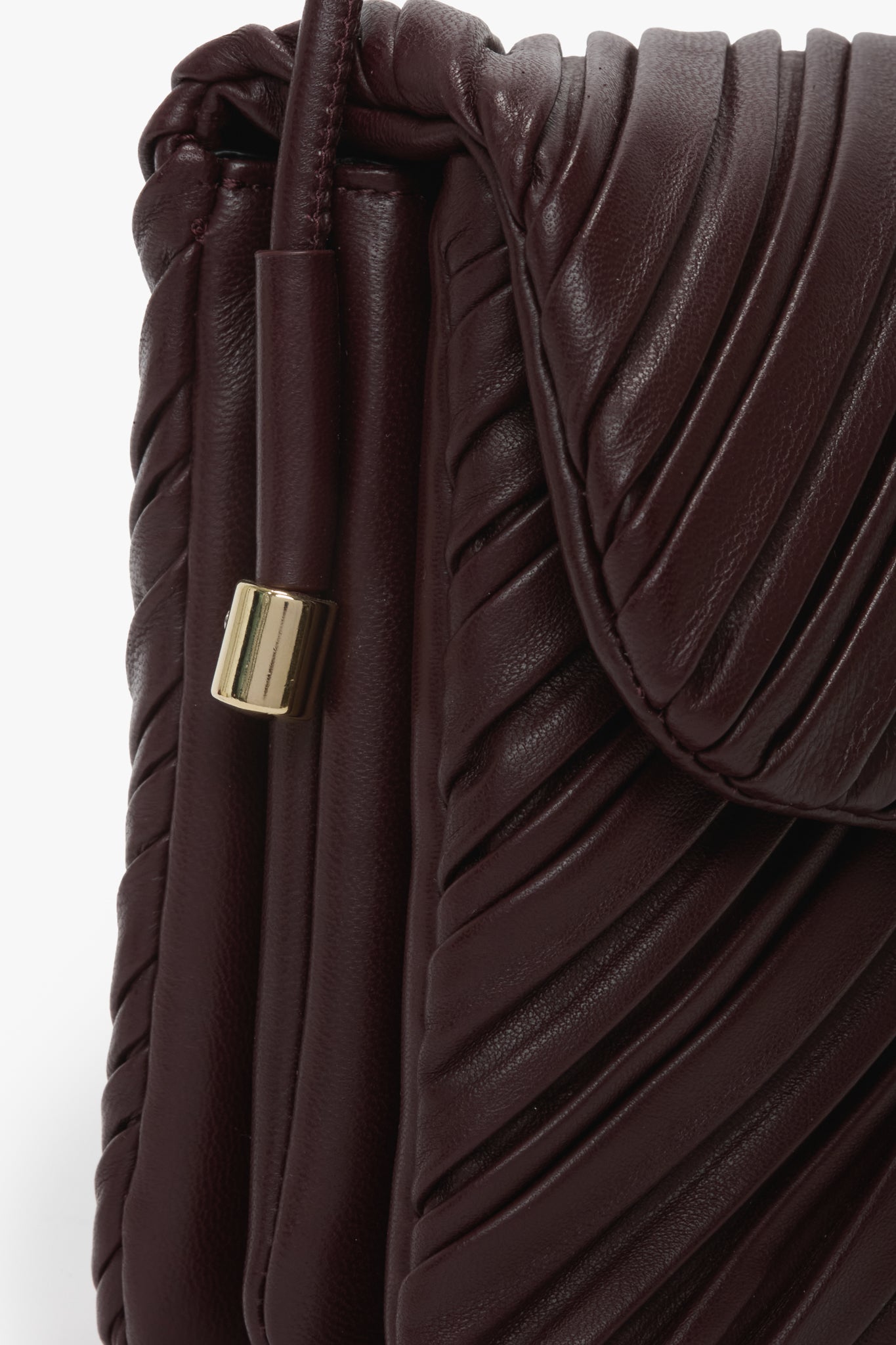 Soft Dorian Bag Burgundy Pleated Nappa