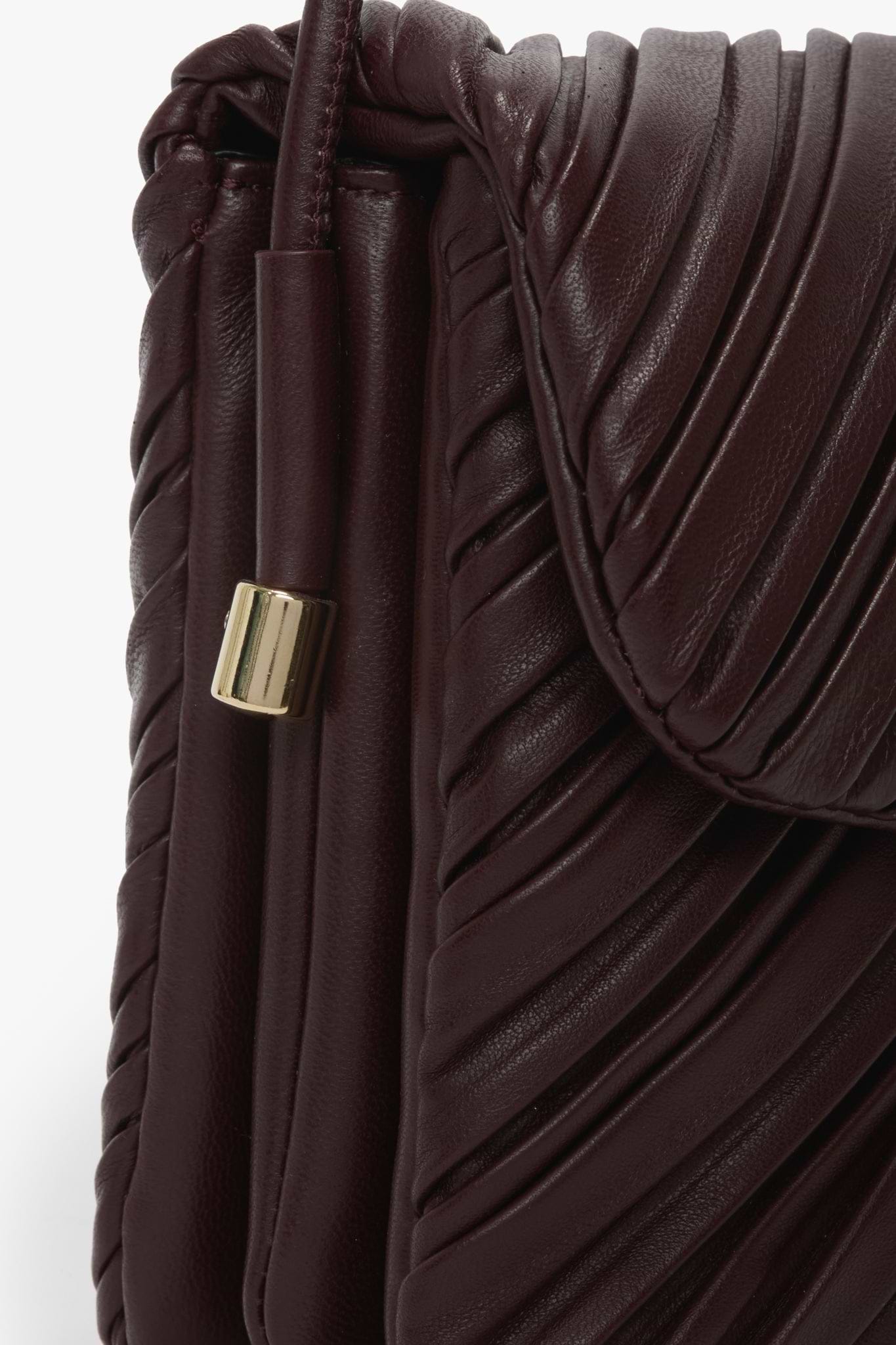 Soft Dorian Bag Burgundy Pleated Nappa