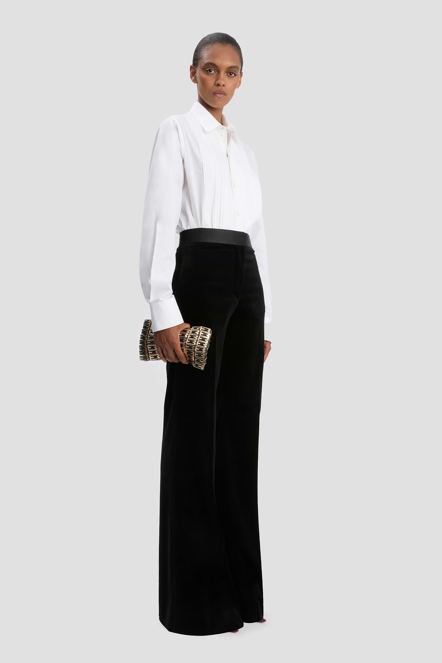 Alina Trouser In Black Velvet
