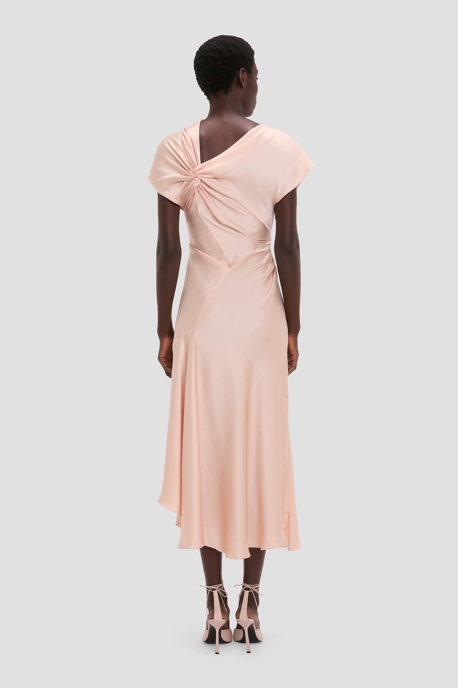 Asymmetric Twist Dress In Blossom