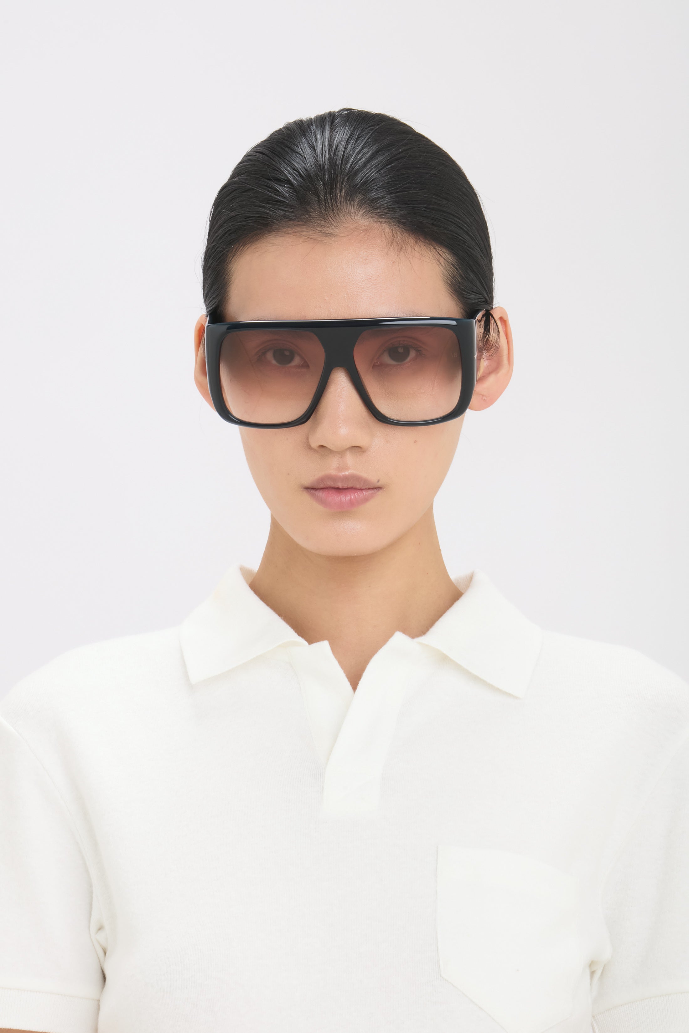 Oversized Soft Square Acetate Frame In Blue
