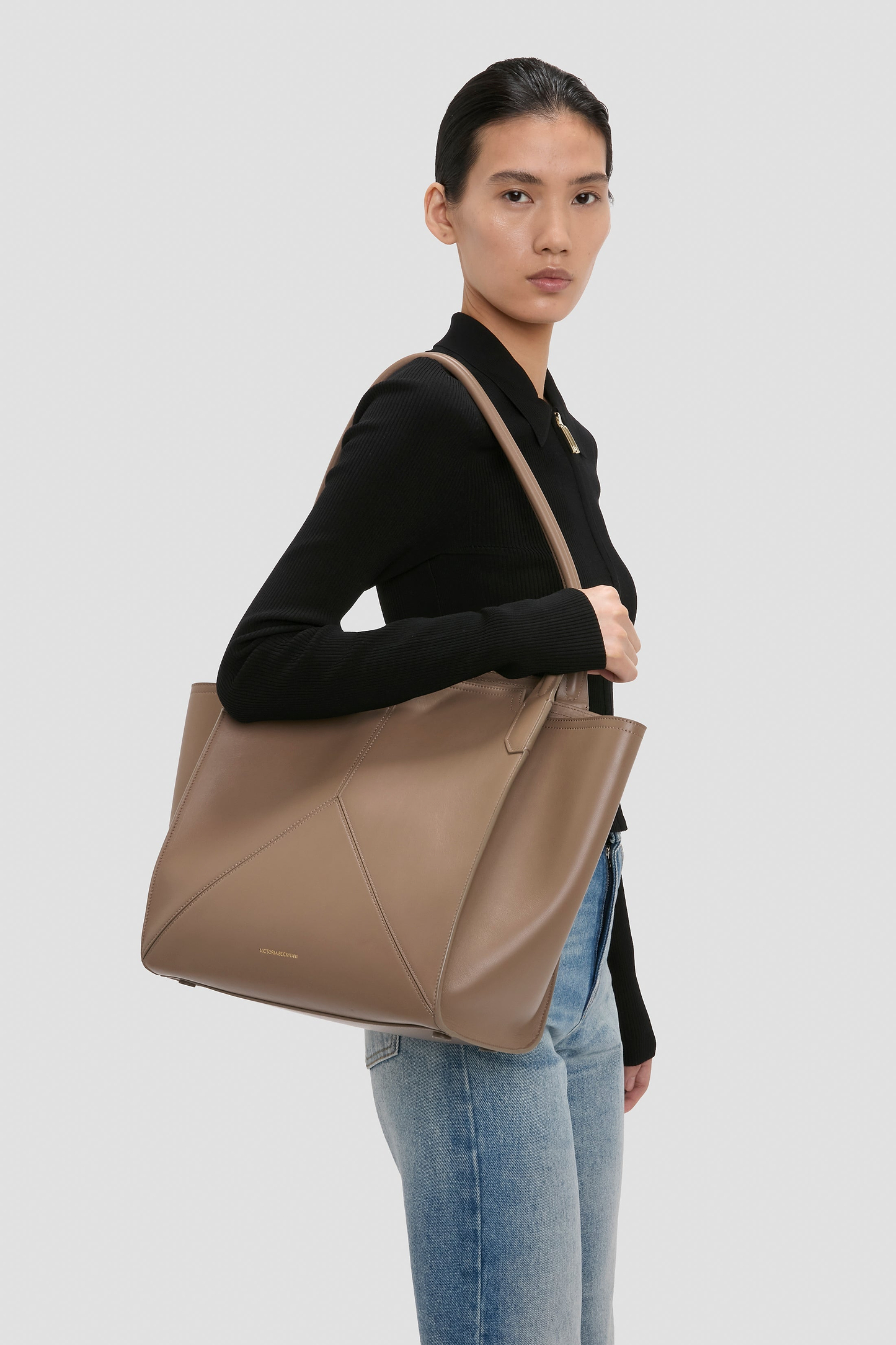 Victoria Tote Grey Soft Calf Leather