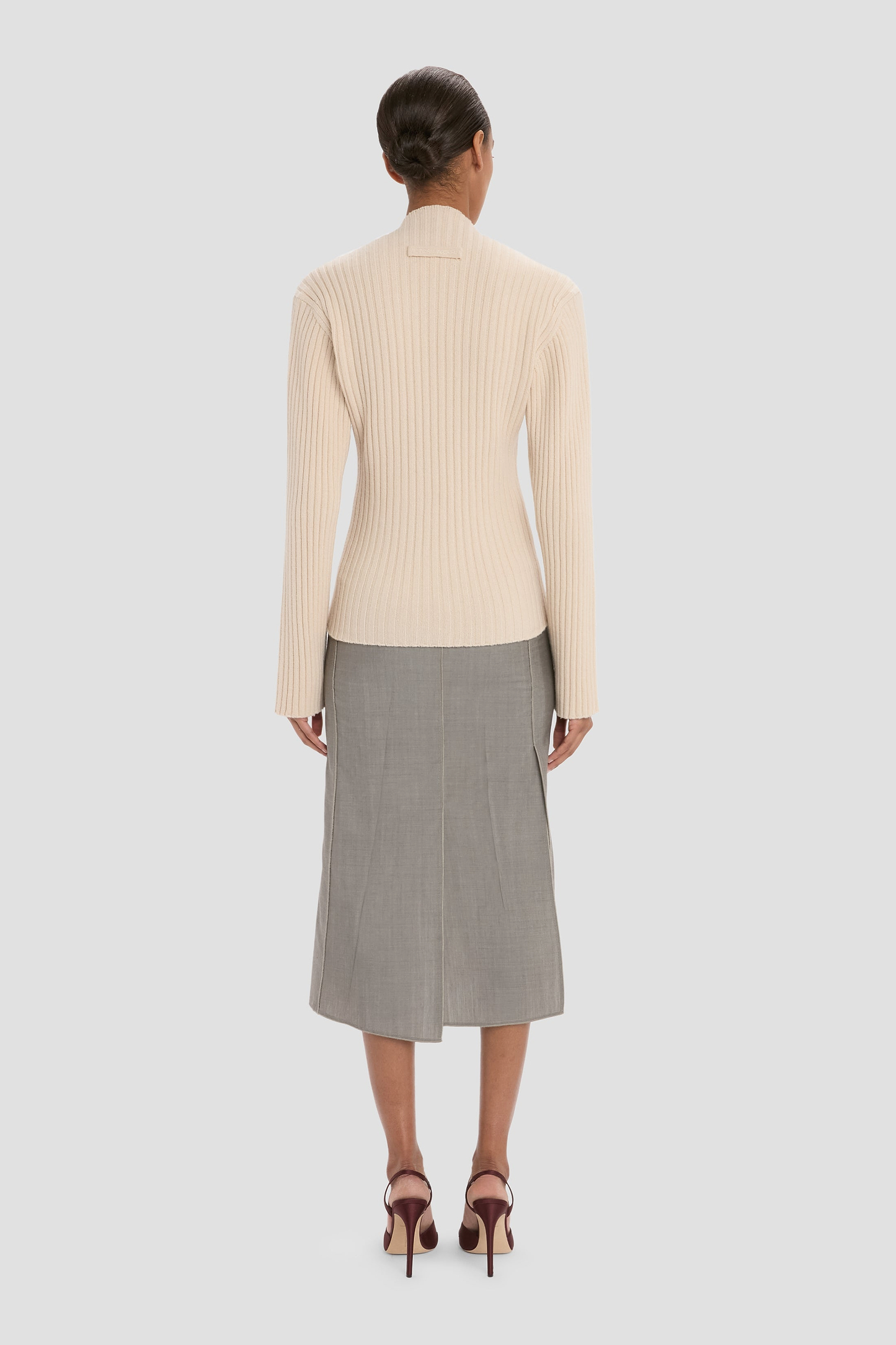 Ribbed Jumper In Beige