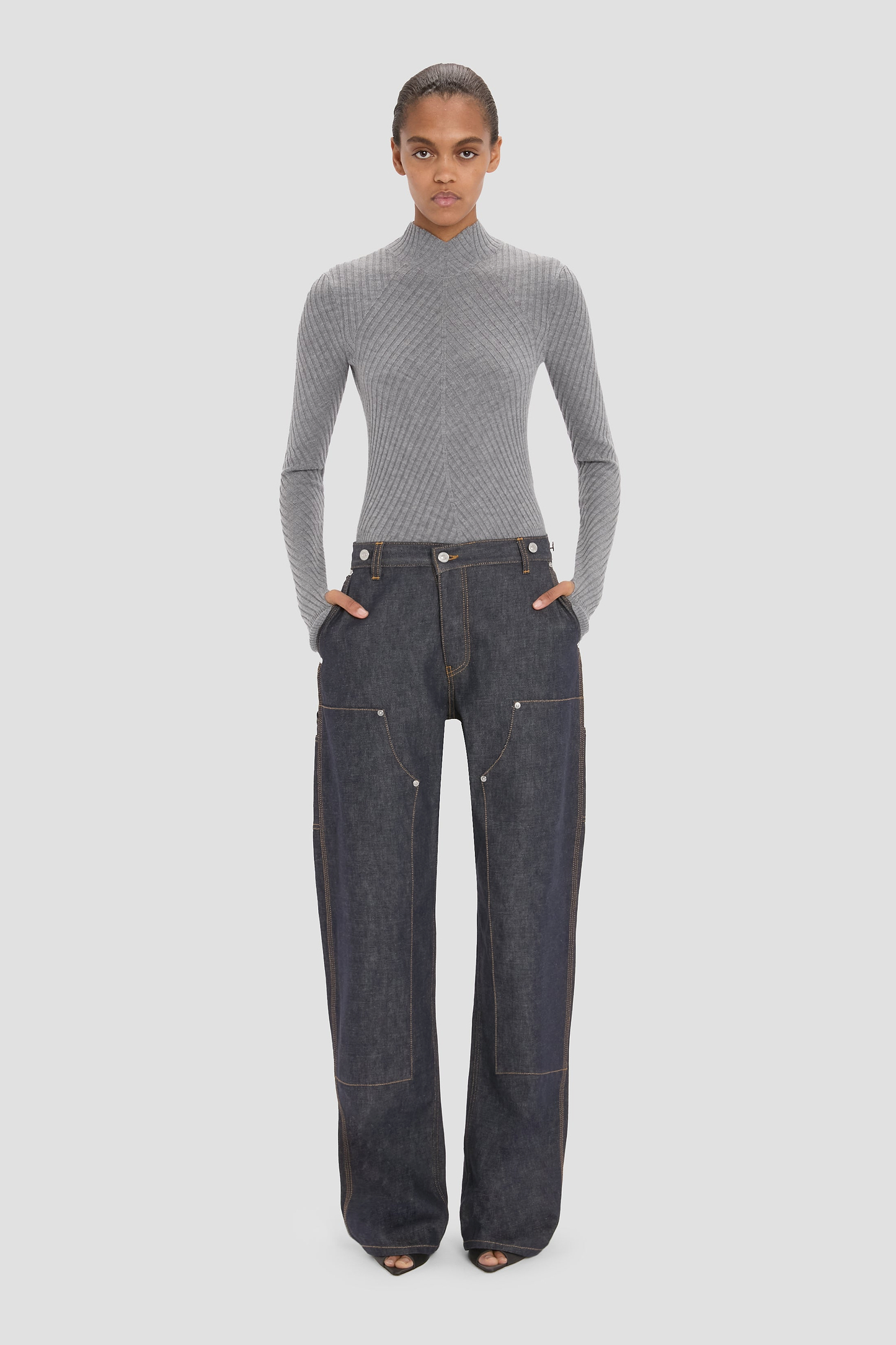 Panelled Jean In Indigo