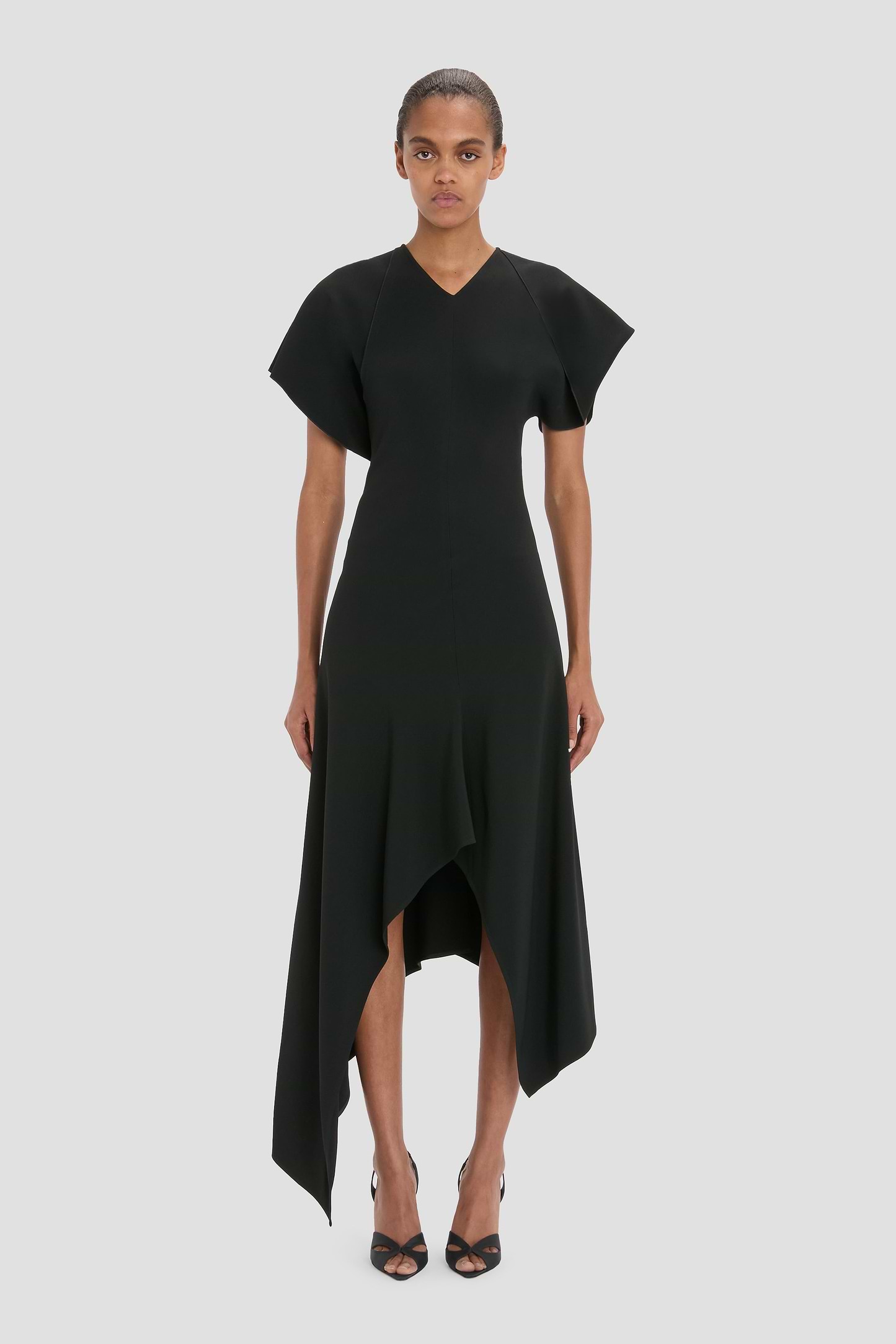 Panelled Dress In Black