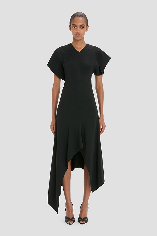 Panelled Dress In Black