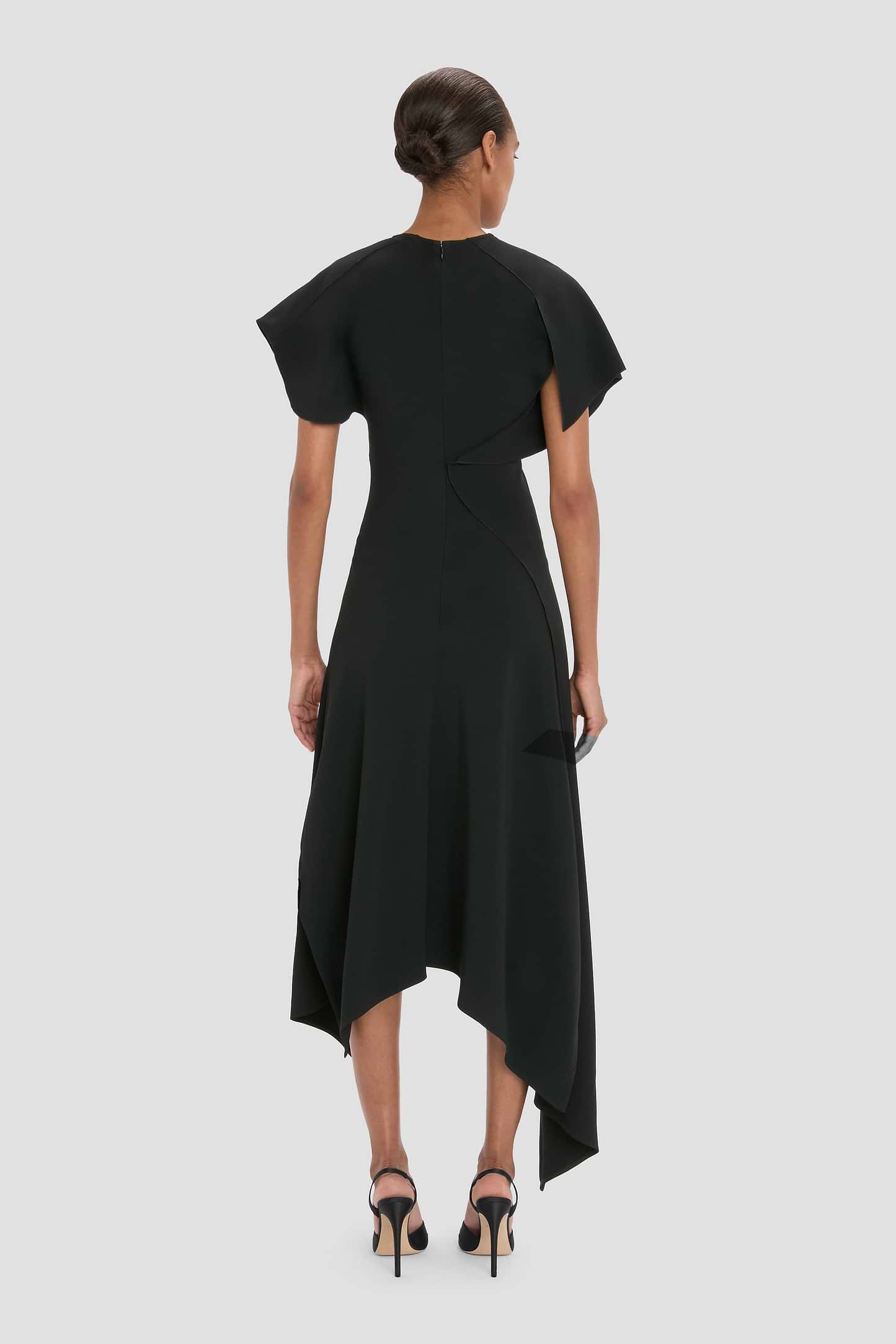 Panelled Dress In Black