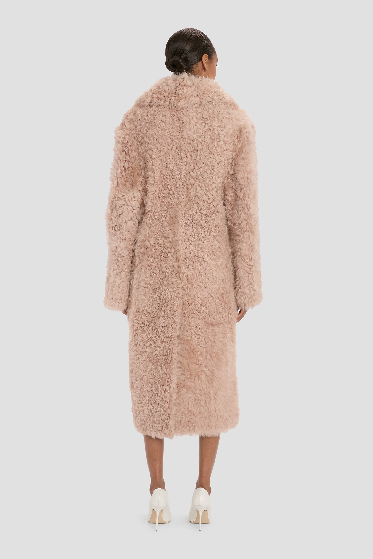 Shearling Coat In Pink