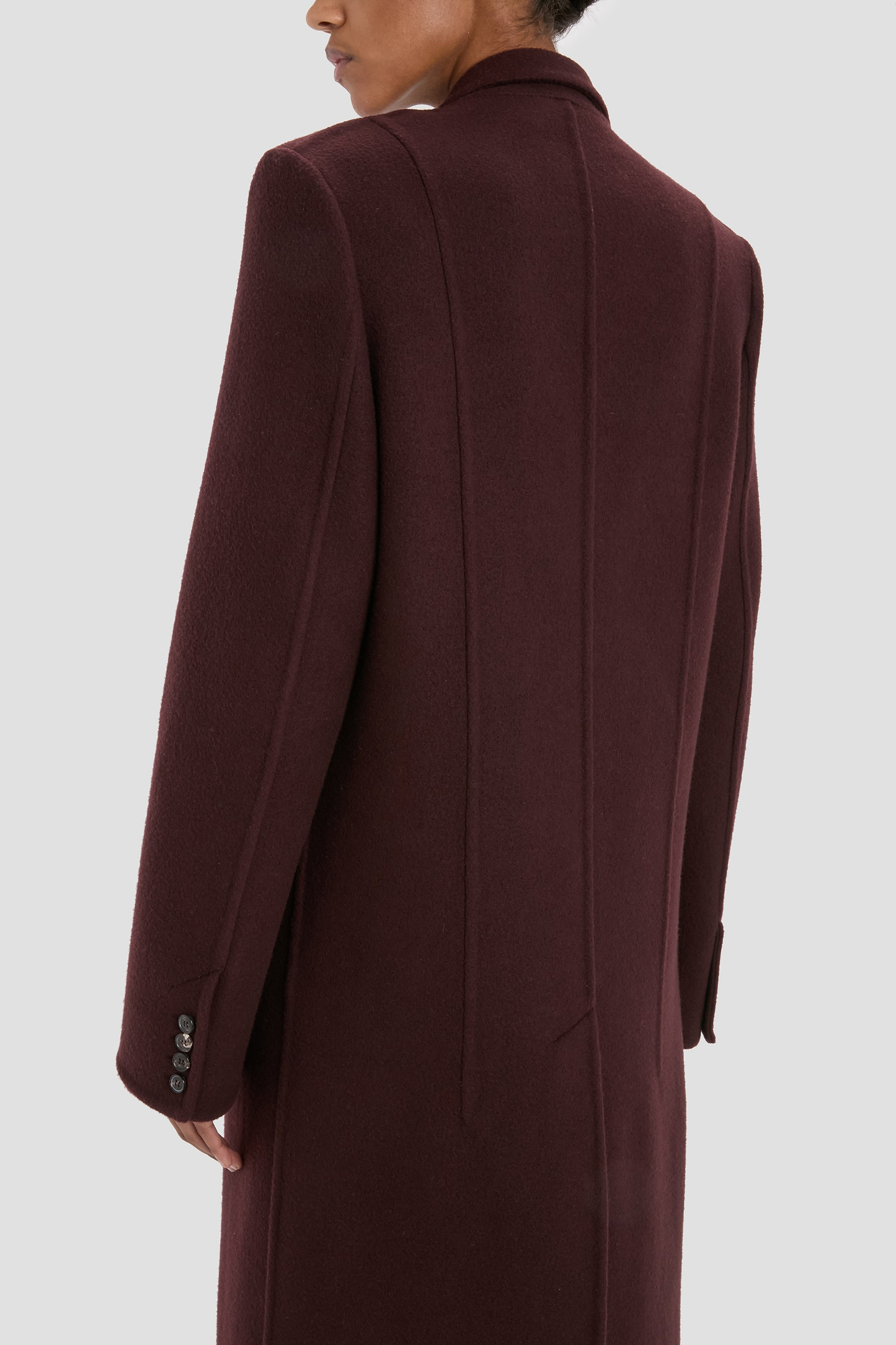 Tailored Coat In Dark Burgundy