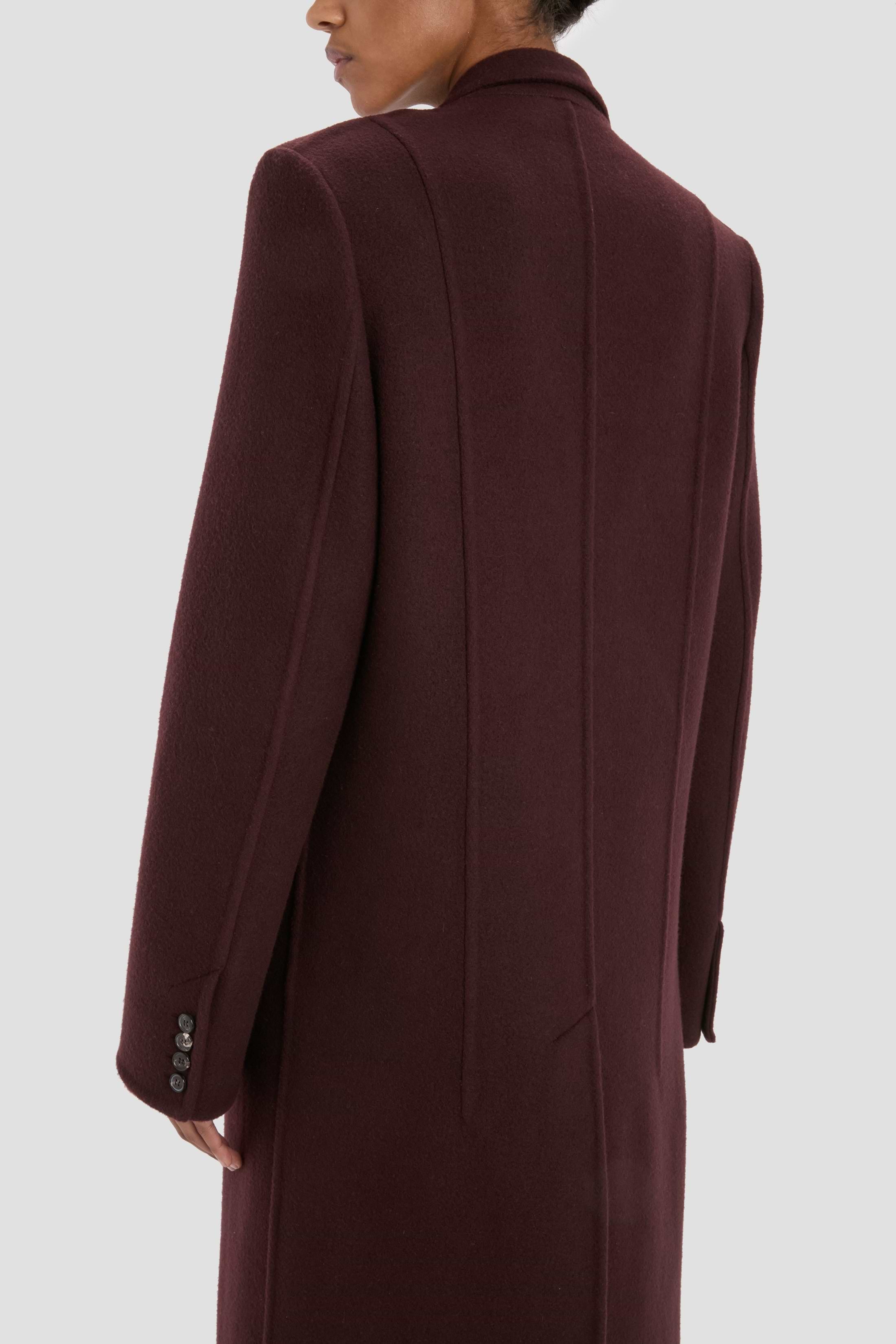 Tailored Coat In Dark Burgundy