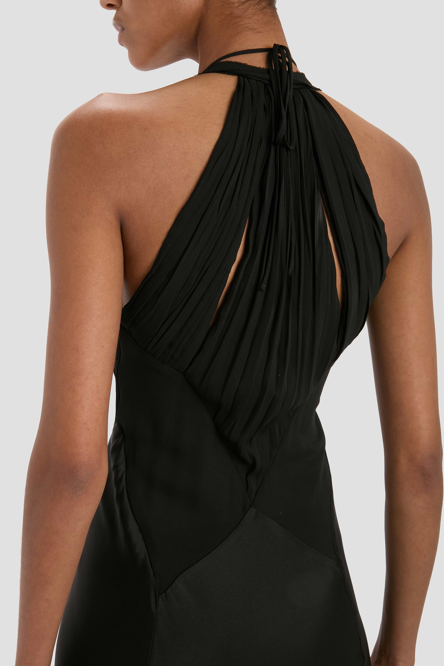 Panelled Cami Gown In Black