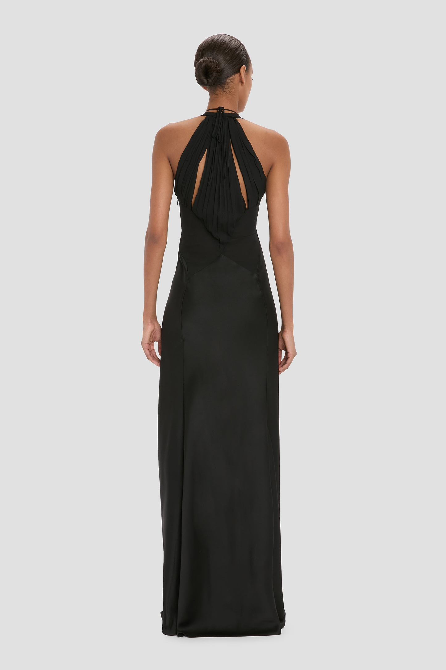 Panelled Cami Gown In Black