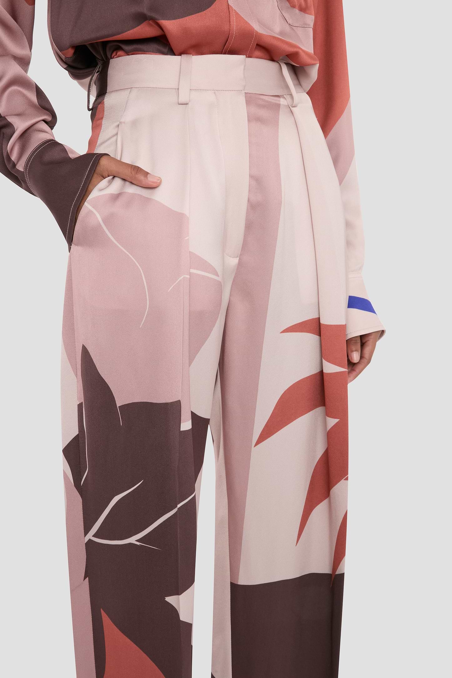 Cecilia Trouser In Abstract Earth Print