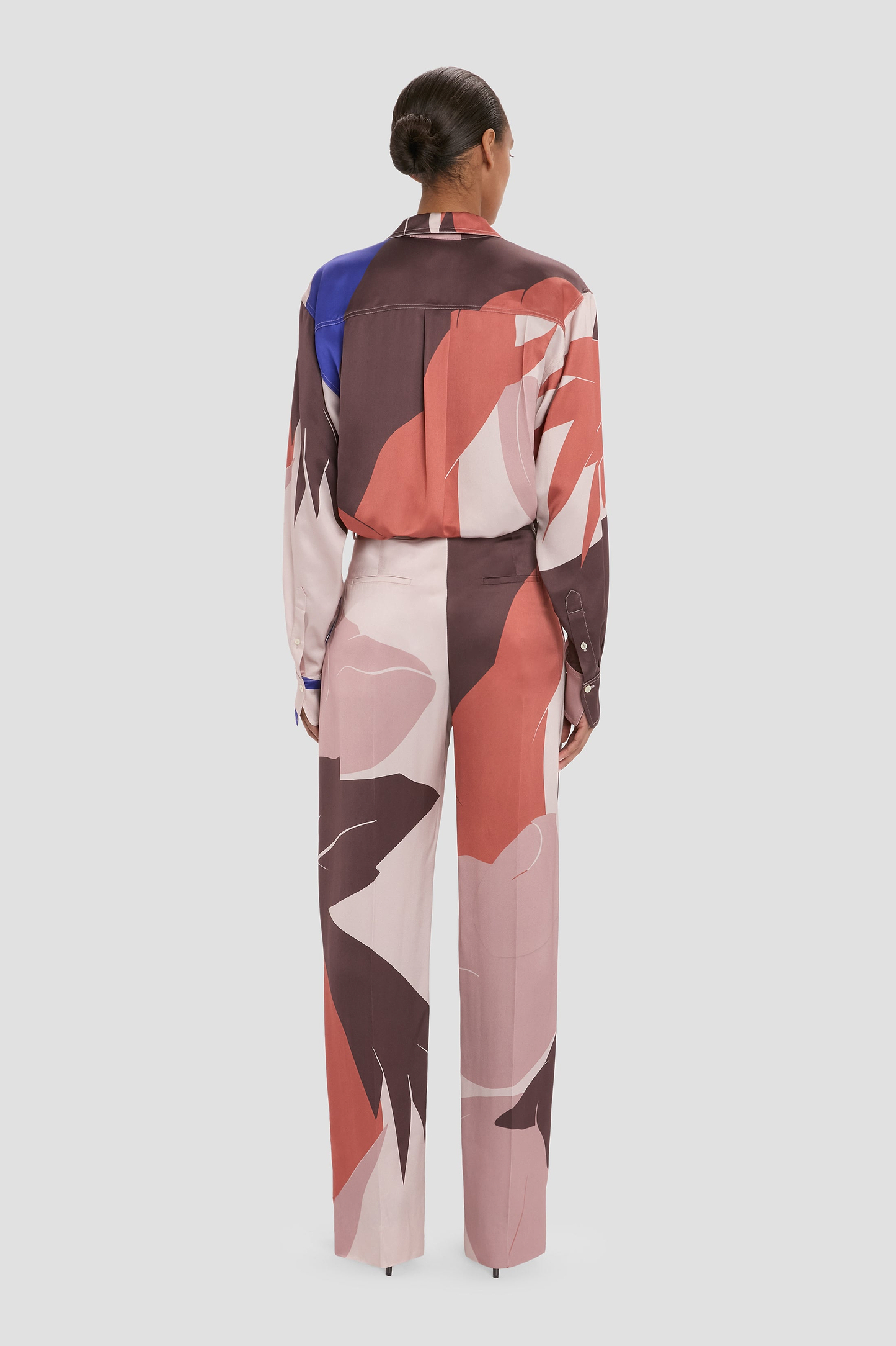 Cecilia Trouser In Abstract Earth Print