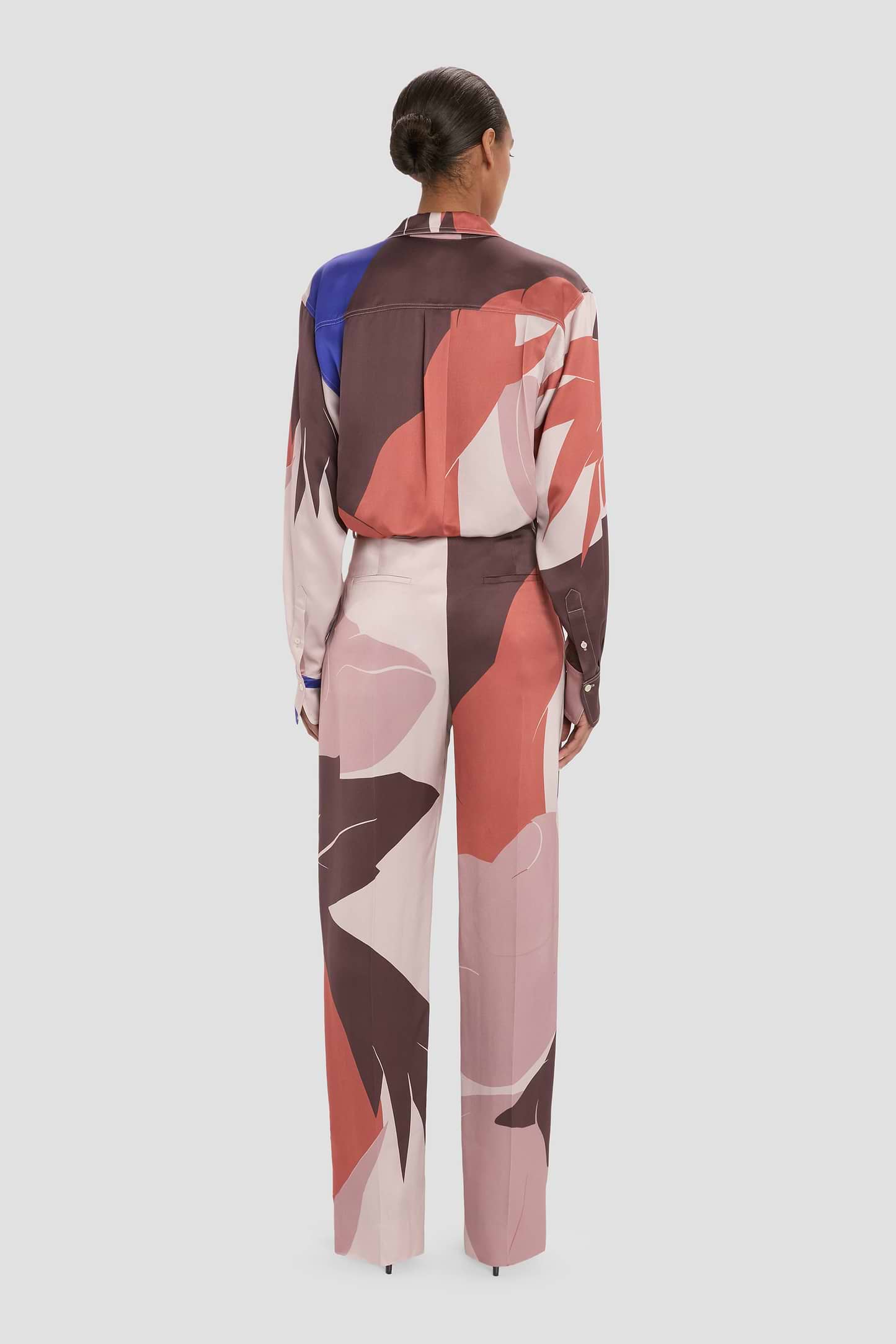 Cecilia Trouser In Abstract Earth Print
