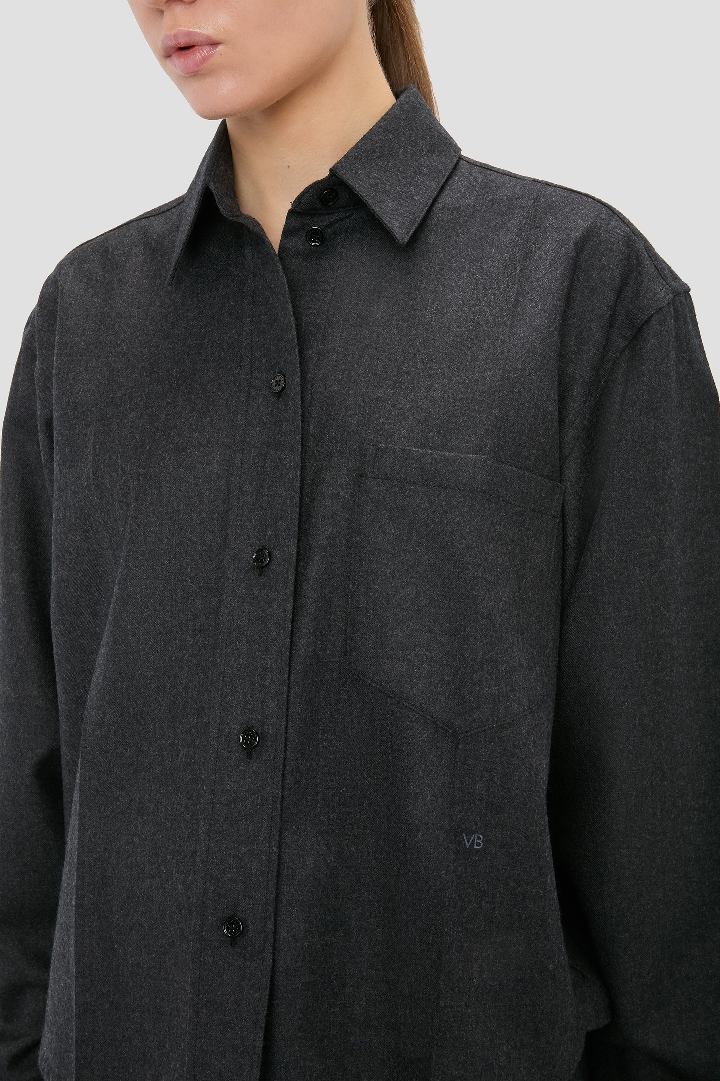 Ellys Shirt In Dark Grey Melange