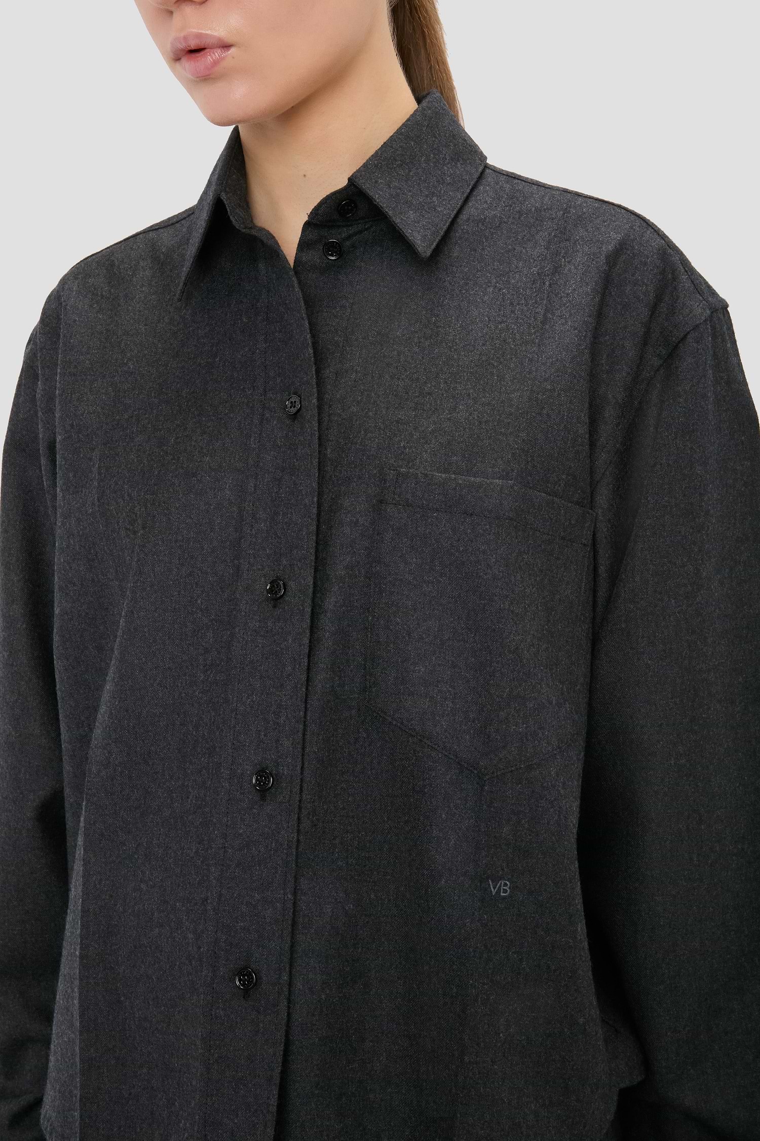 Ellys Shirt In Dark Grey Melange