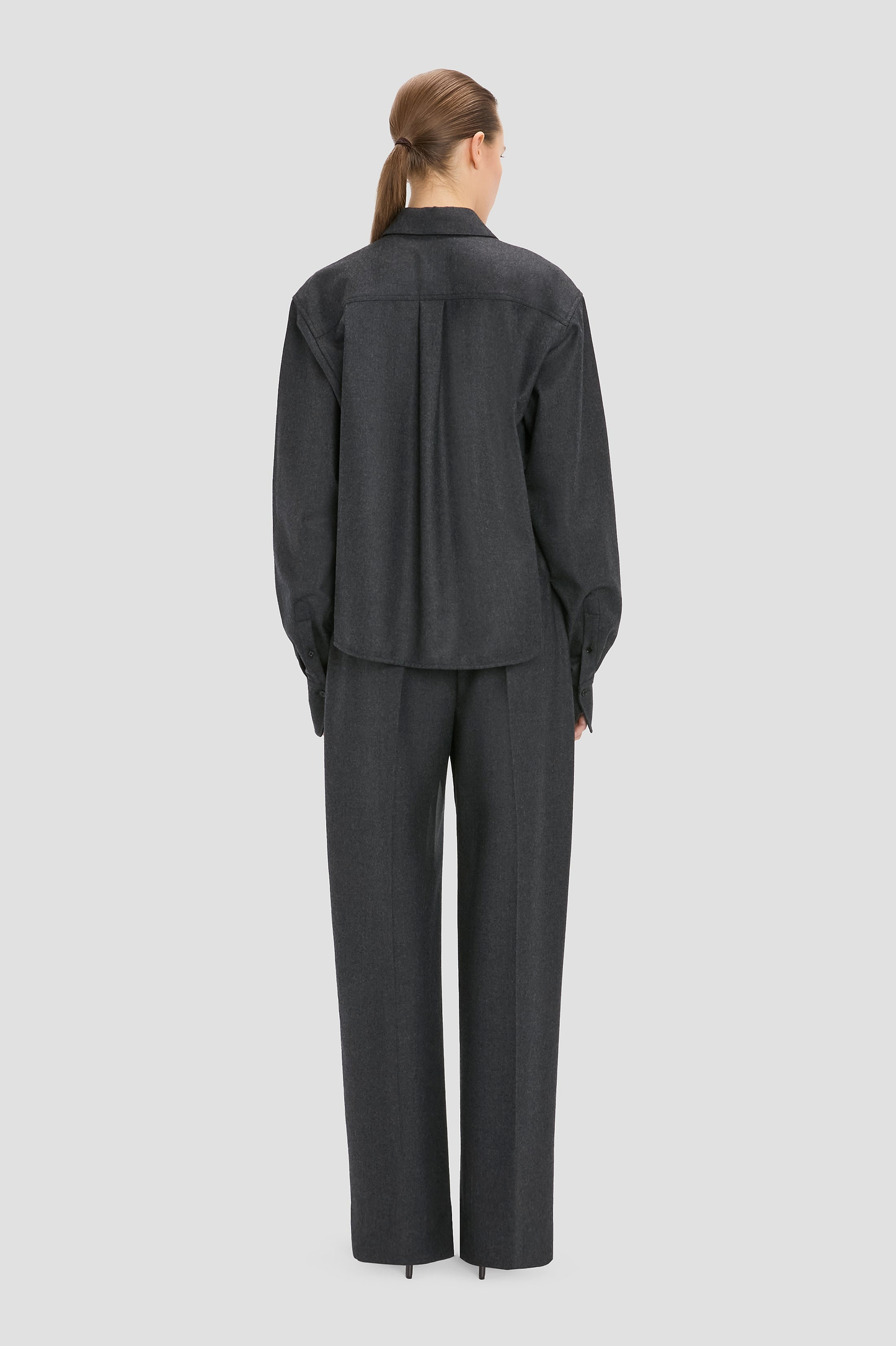 Ellys Shirt In Dark Grey Melange