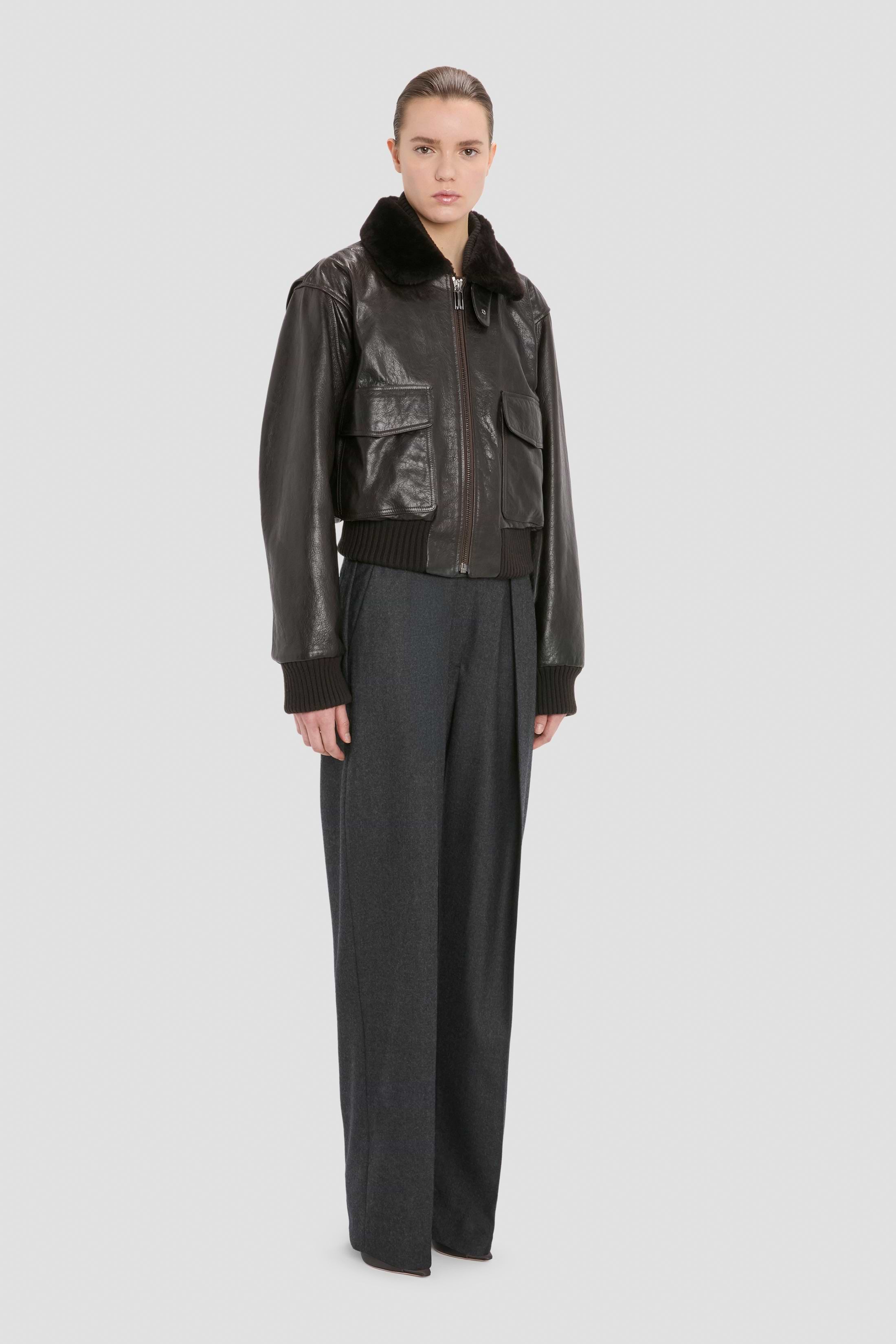 Aviator Jacket In Dark Brown