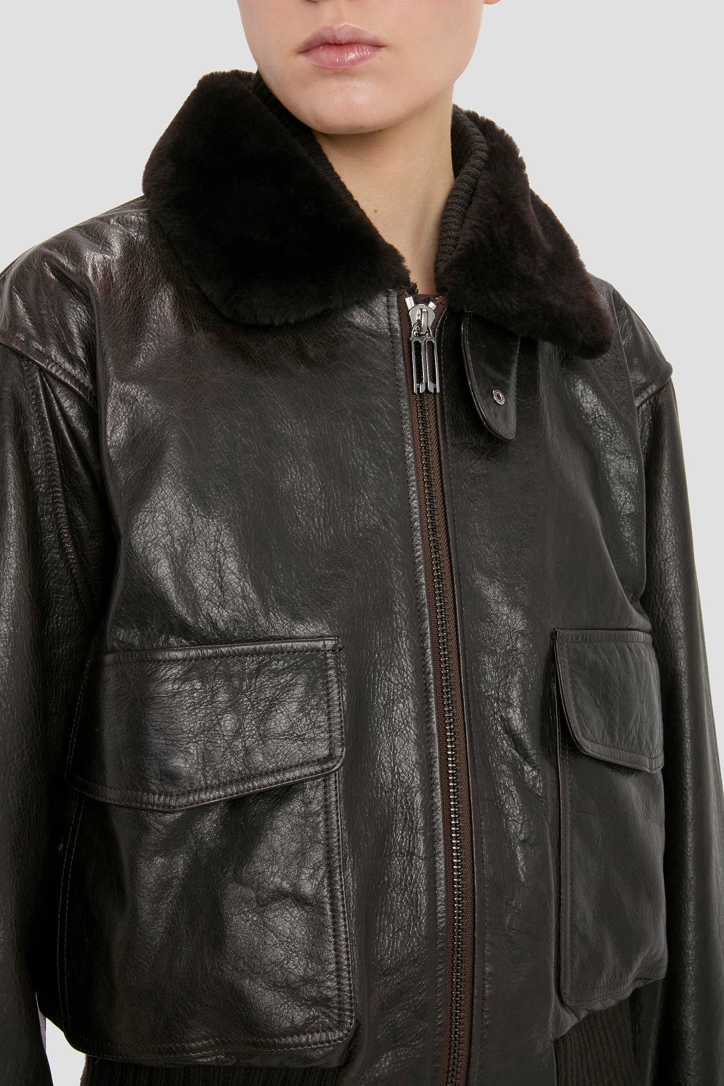 Aviator Jacket In Dark Brown