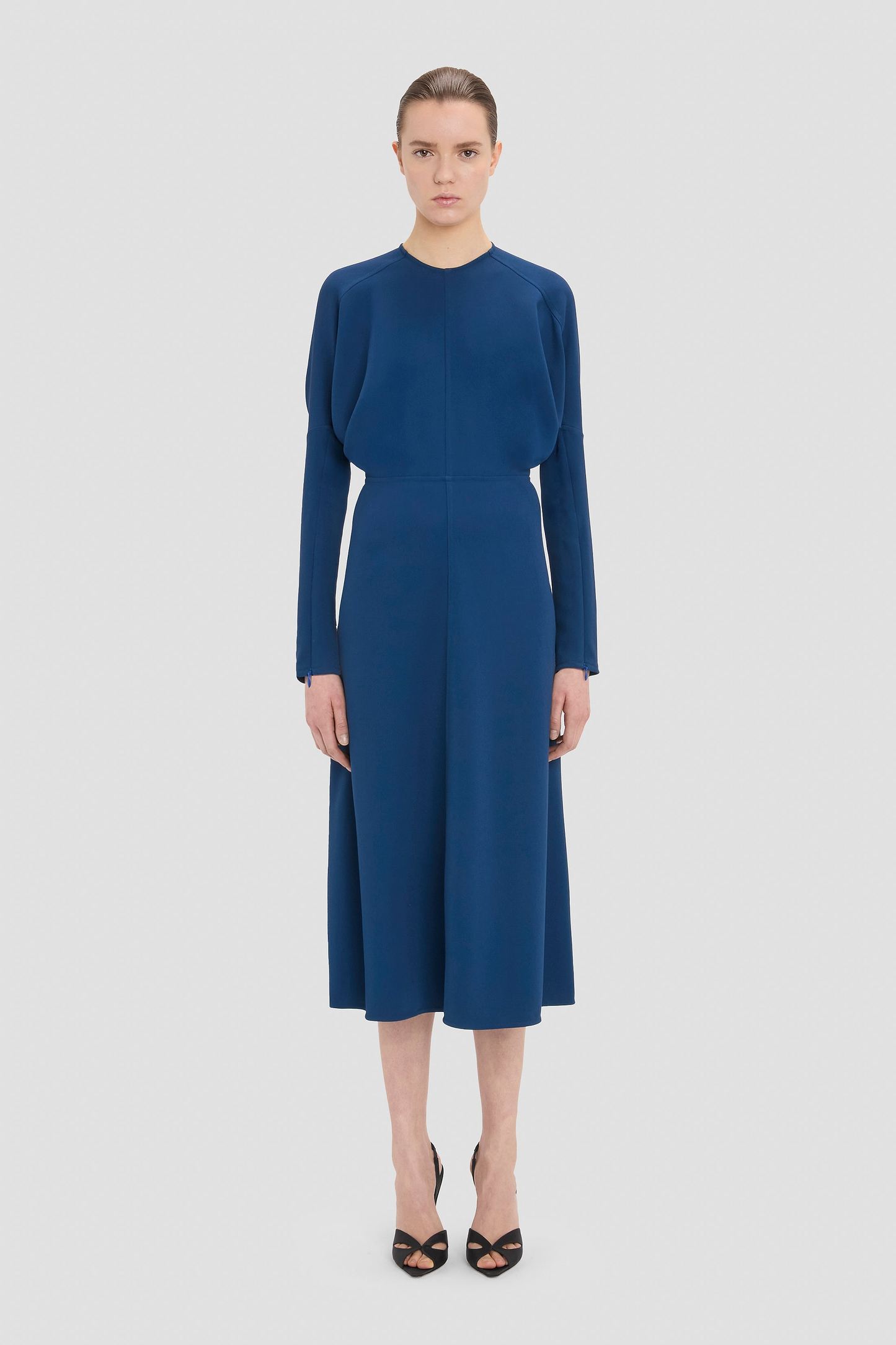 Dolman Midi Dress In Blue