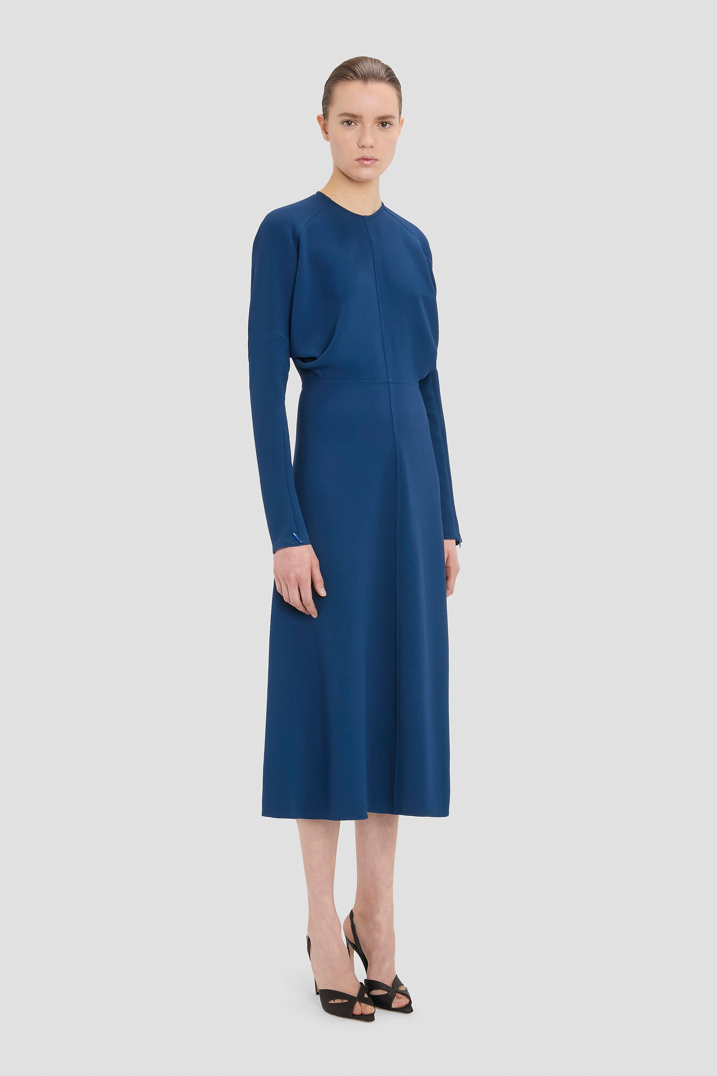 Dolman Midi Dress In Blue