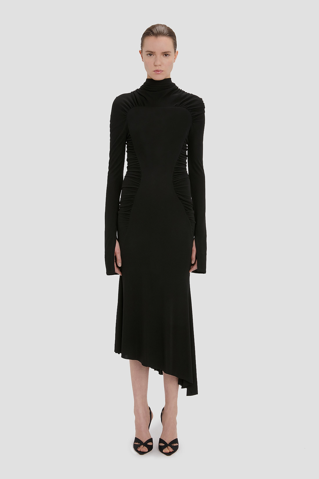 High Neck Midi Dress
