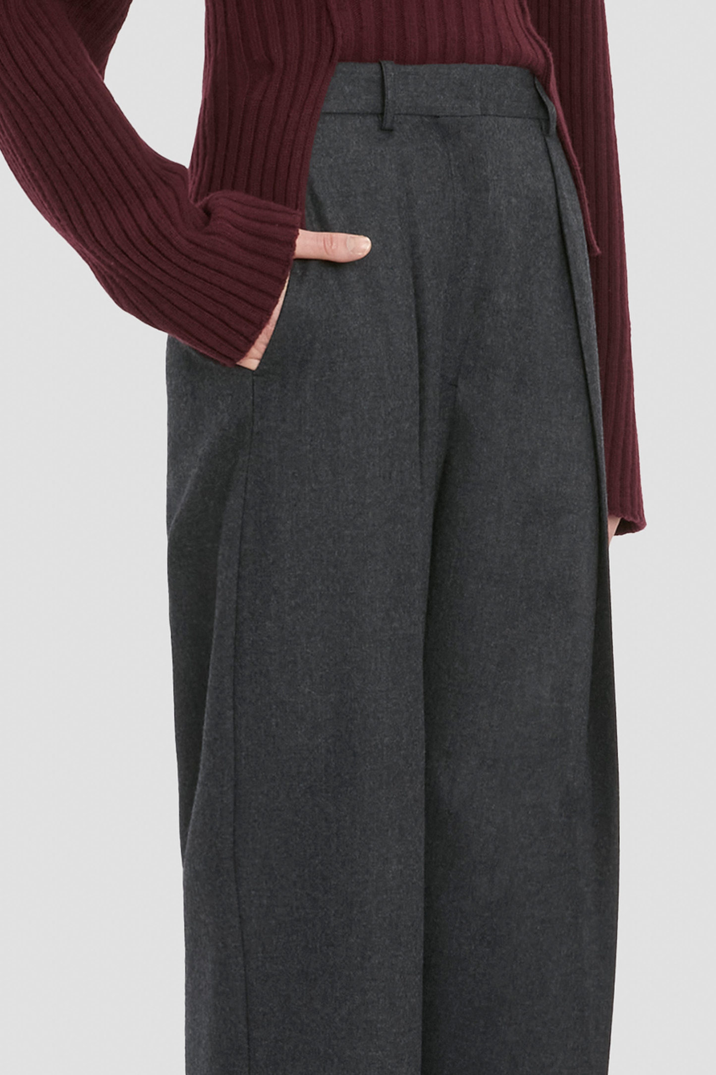 Cecilia Trouser In Grey Melange