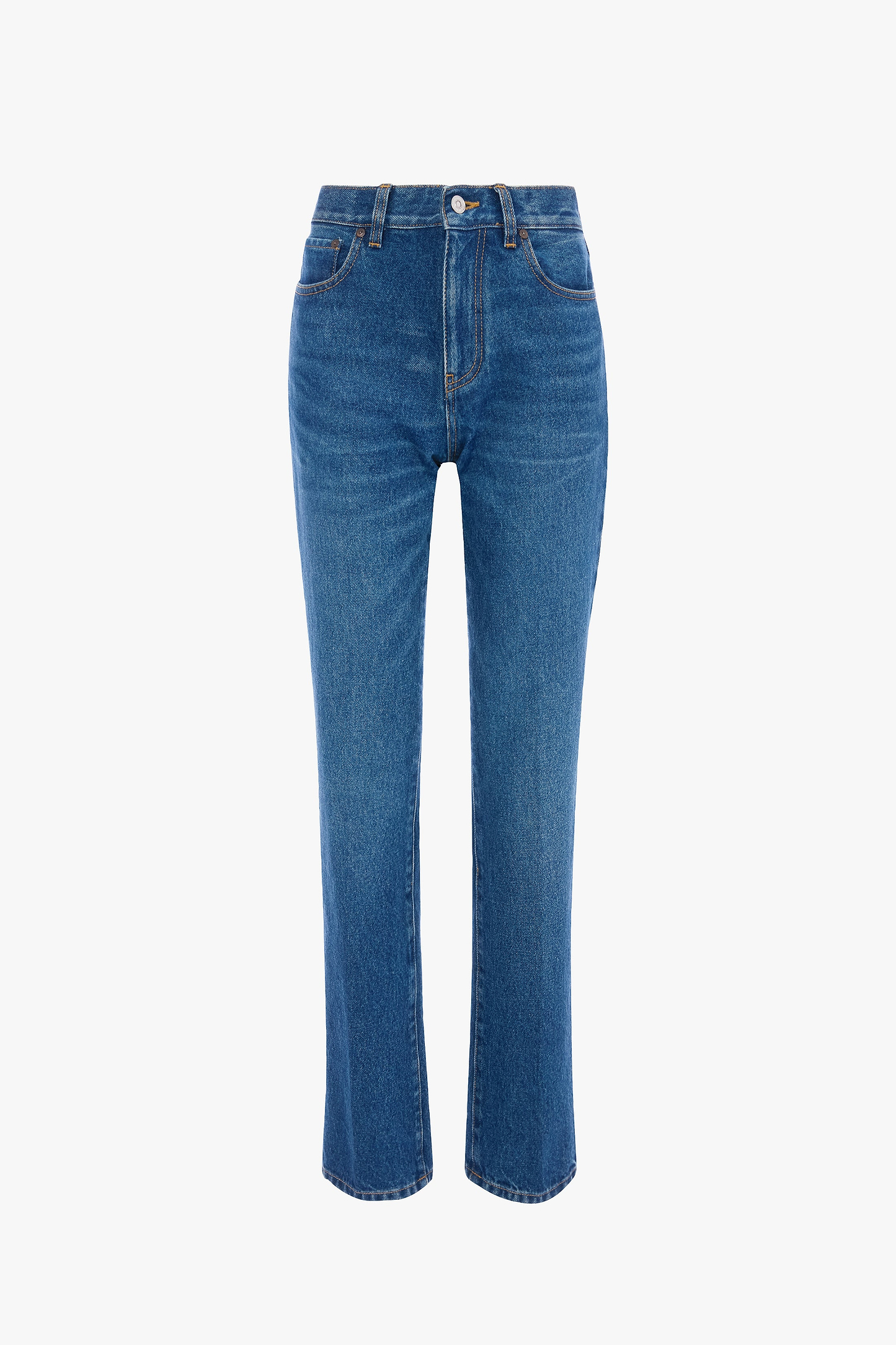 Low Waist Jean In Mid Blue Wash