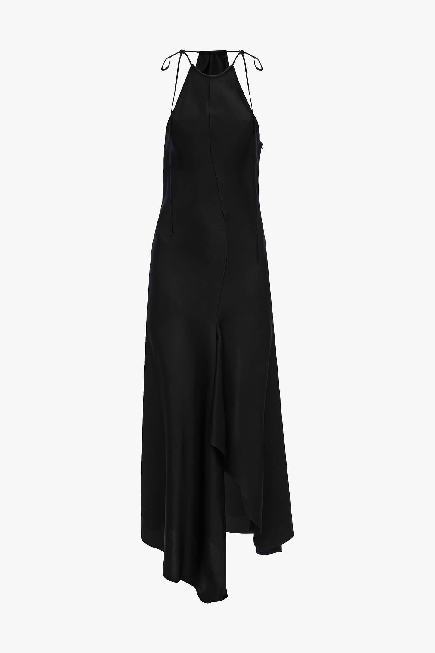 Halter Neck Midi Dress In Black