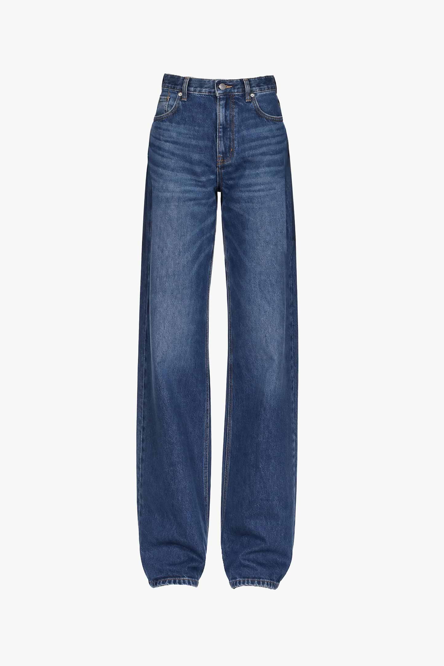 High Waist Jean In Mid Blue Wash