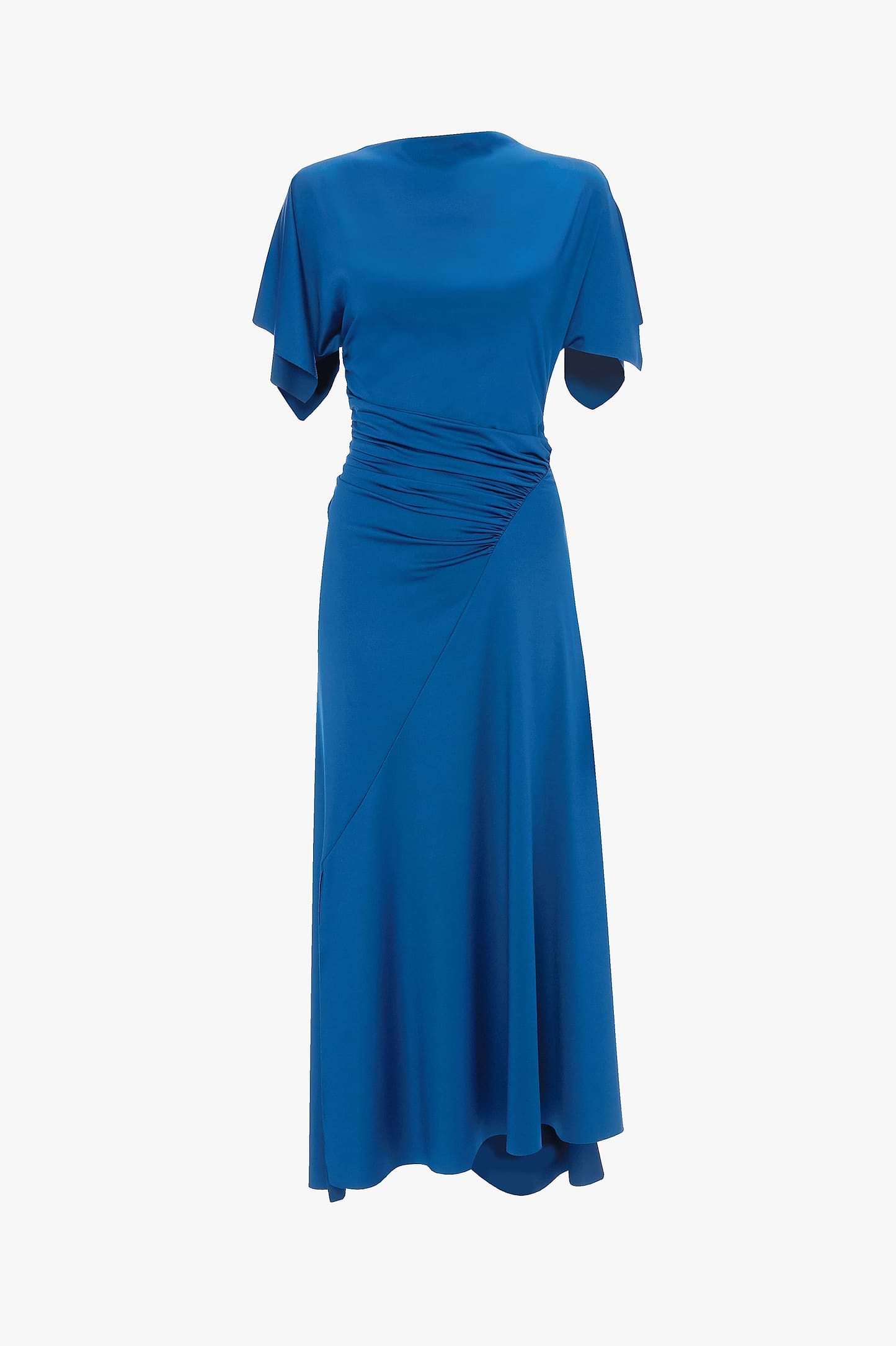 Blousey Midi Dress In Blue