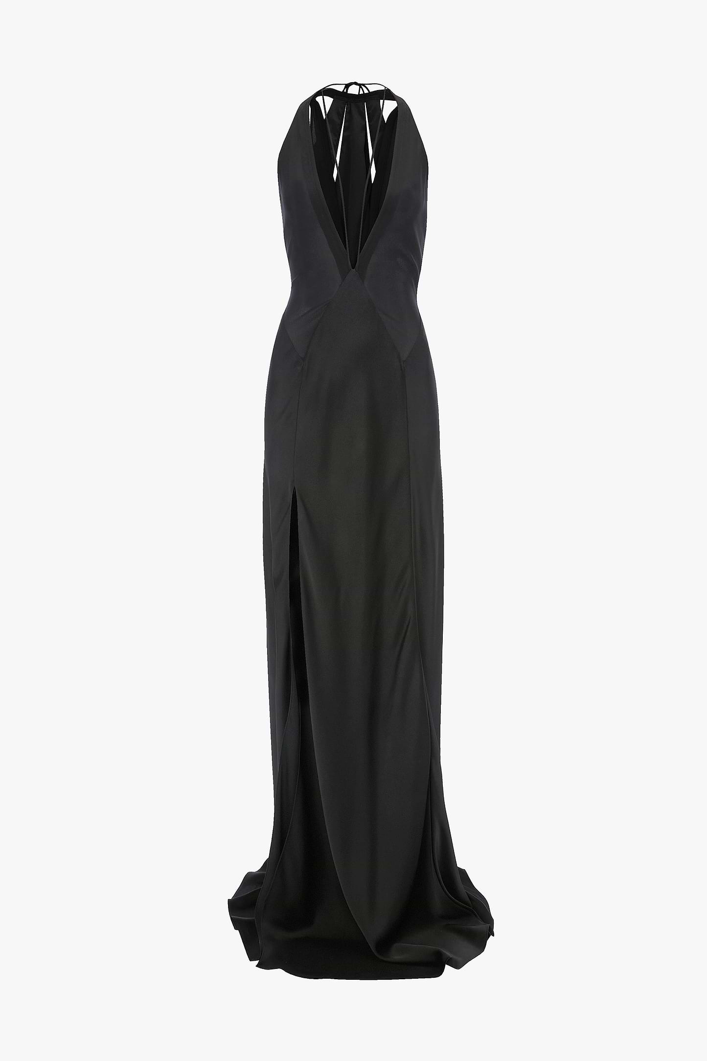 Panelled Cami Gown In Black