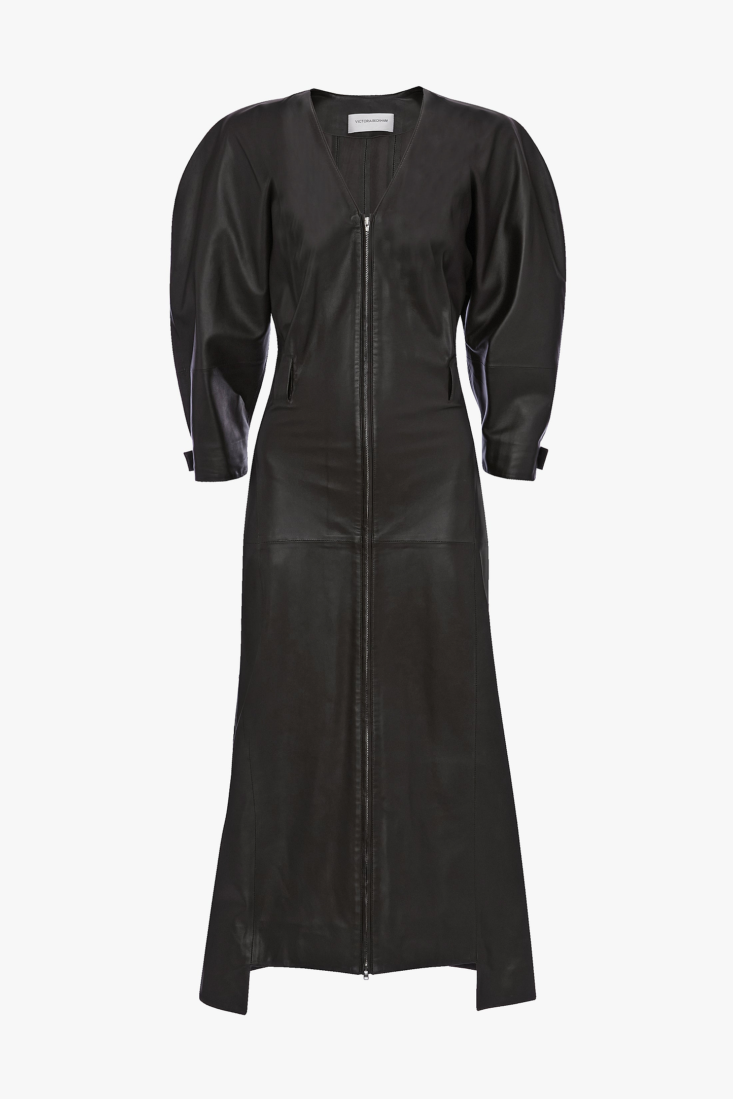 Dolman Leather Dress In Dark Brown