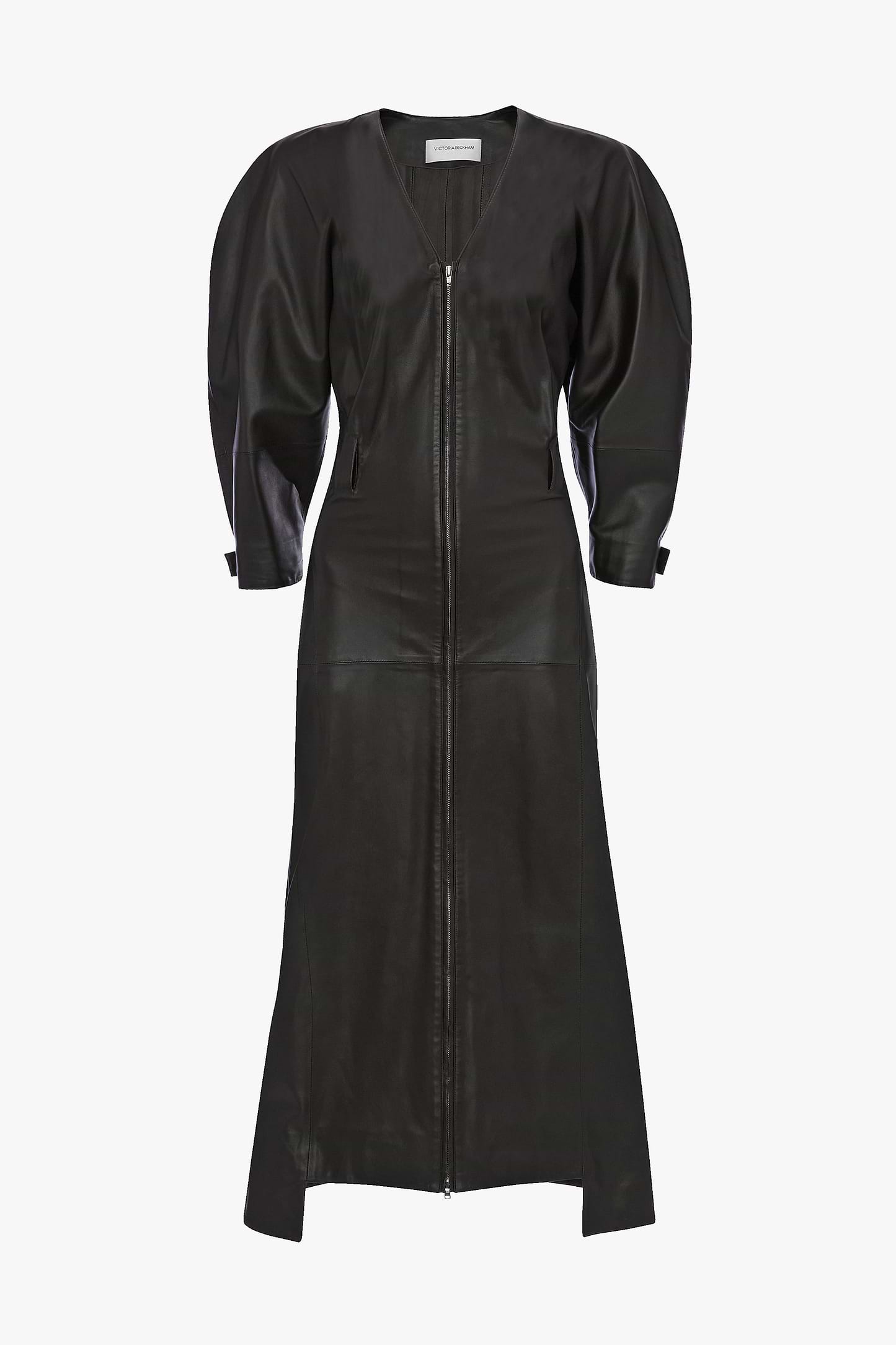 Dolman Leather Dress In Dark Brown