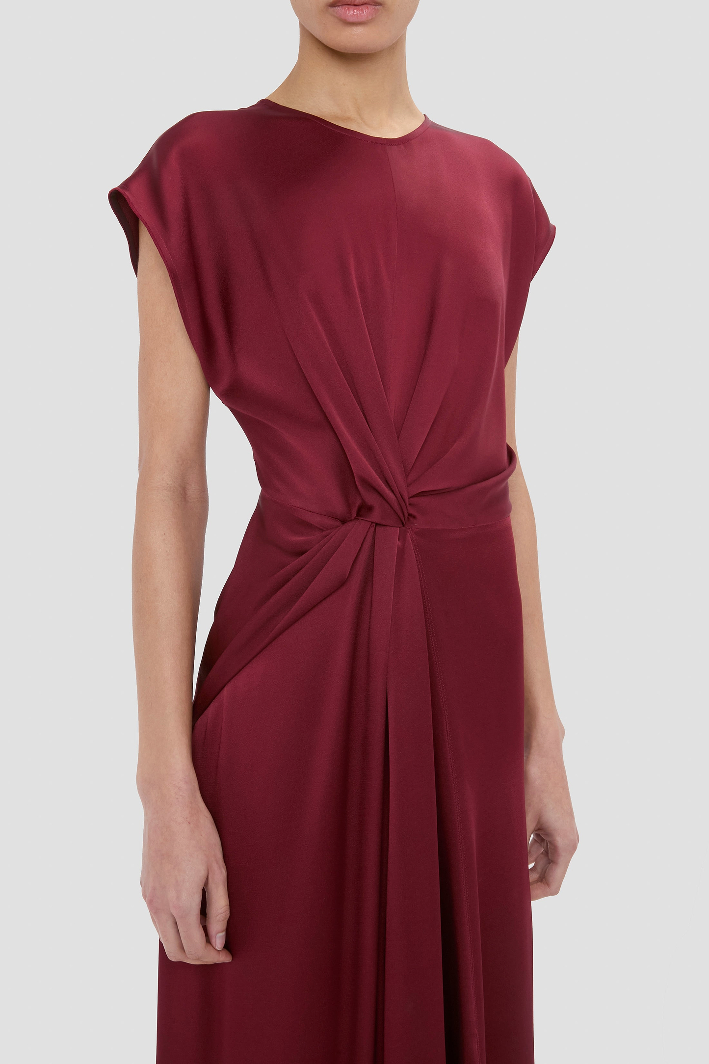 Aria Midi Dress In Burgundy