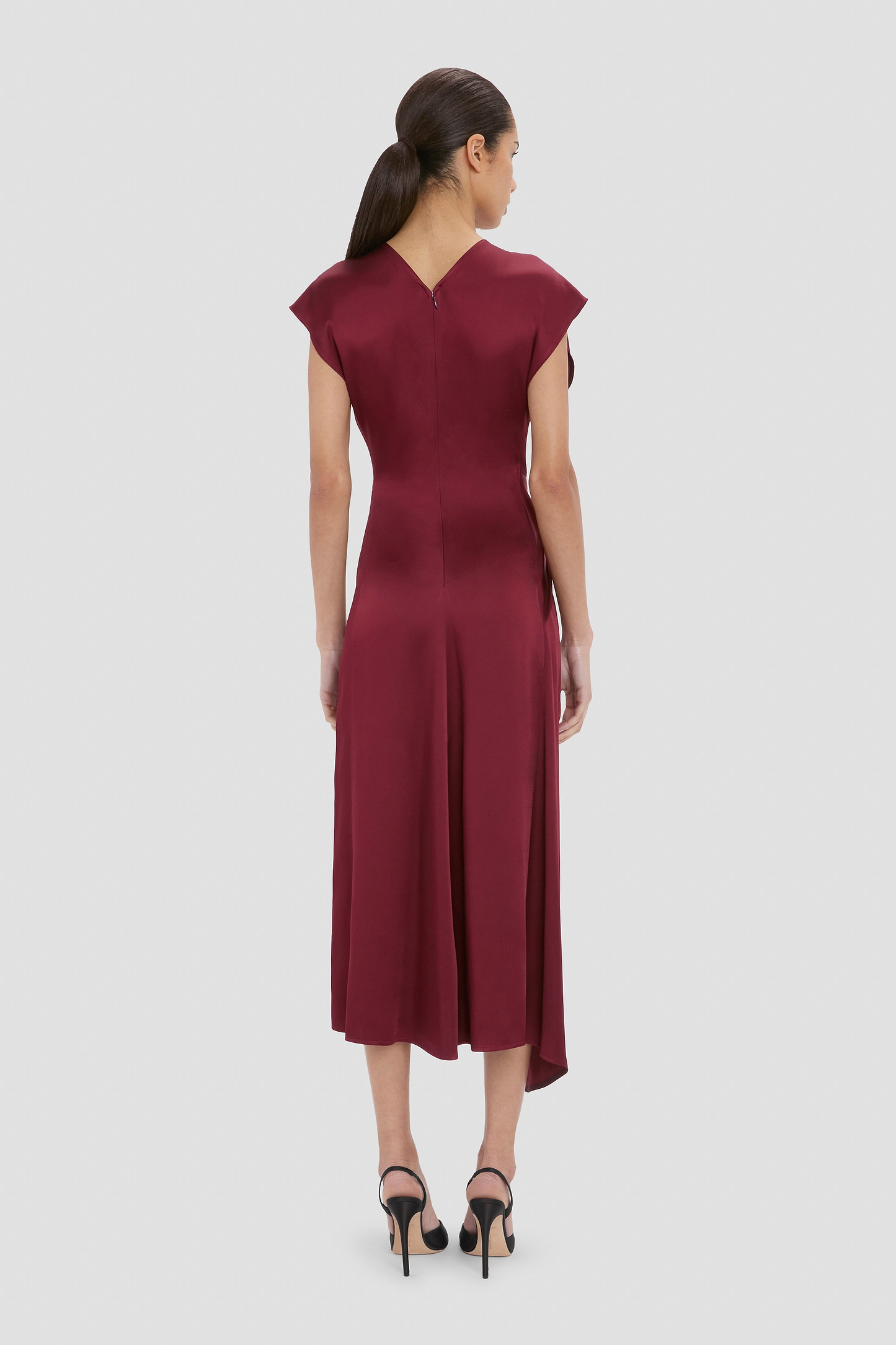 Aria Midi Dress In Burgundy