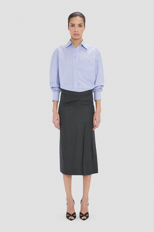 Pressed Skirt In Dark Grey Melange
