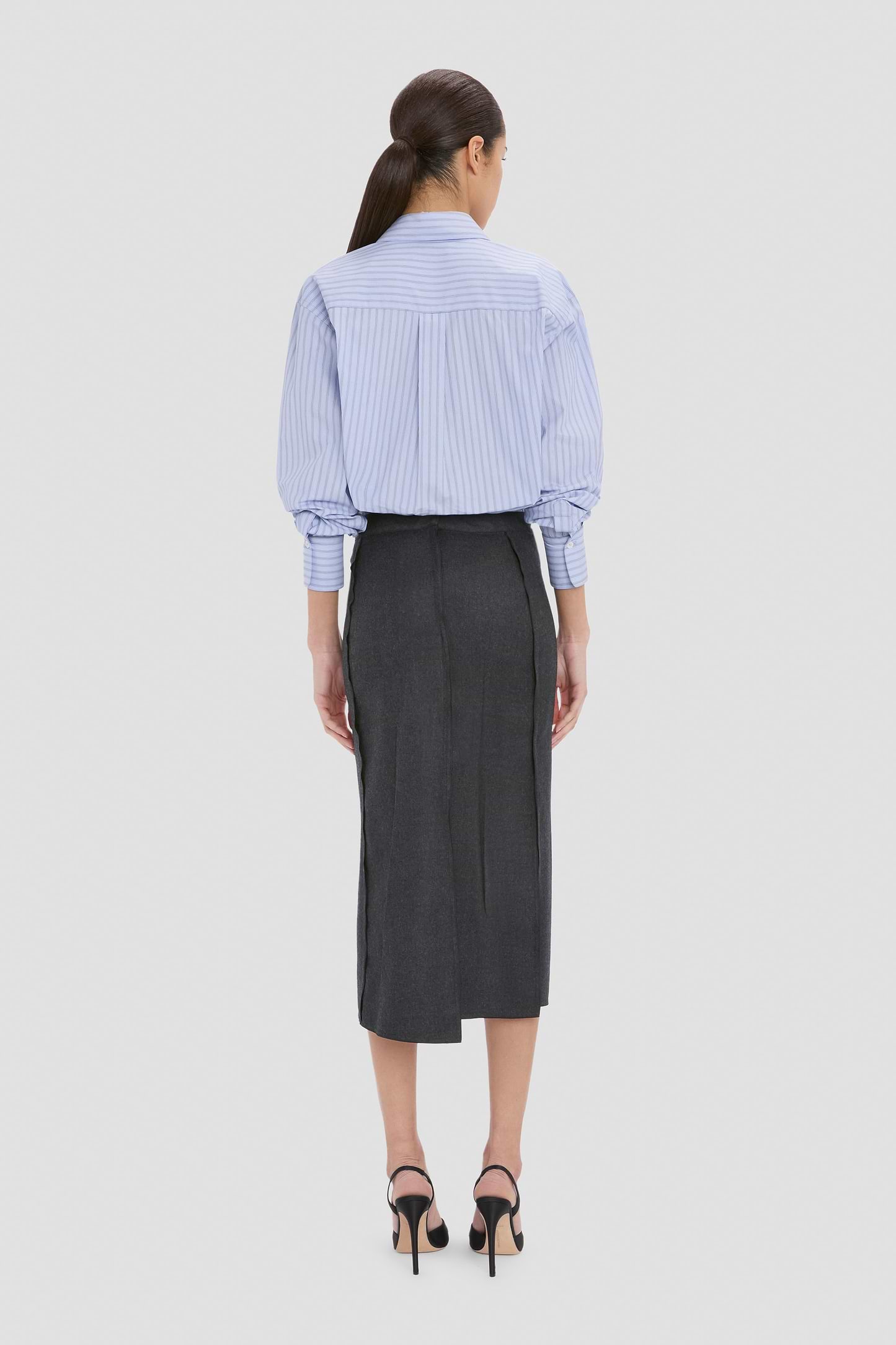 Pressed Skirt In Dark Grey Melange