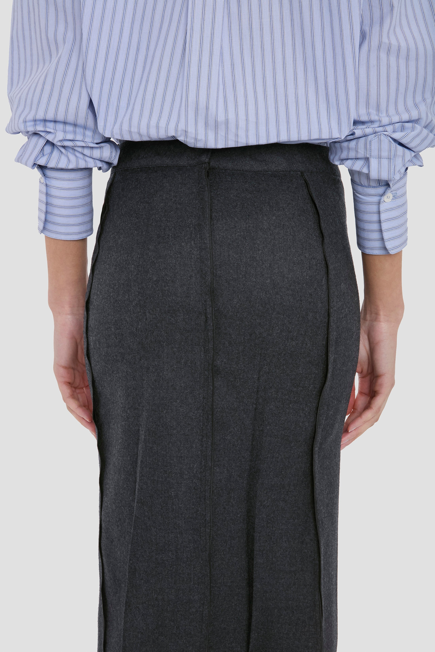 Pressed Skirt In Dark Grey Melange